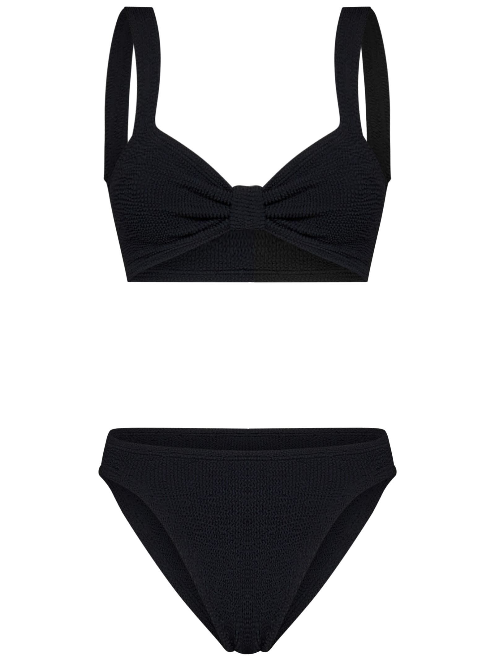 Hunza G Juno Crinkled Bikini Set In Black