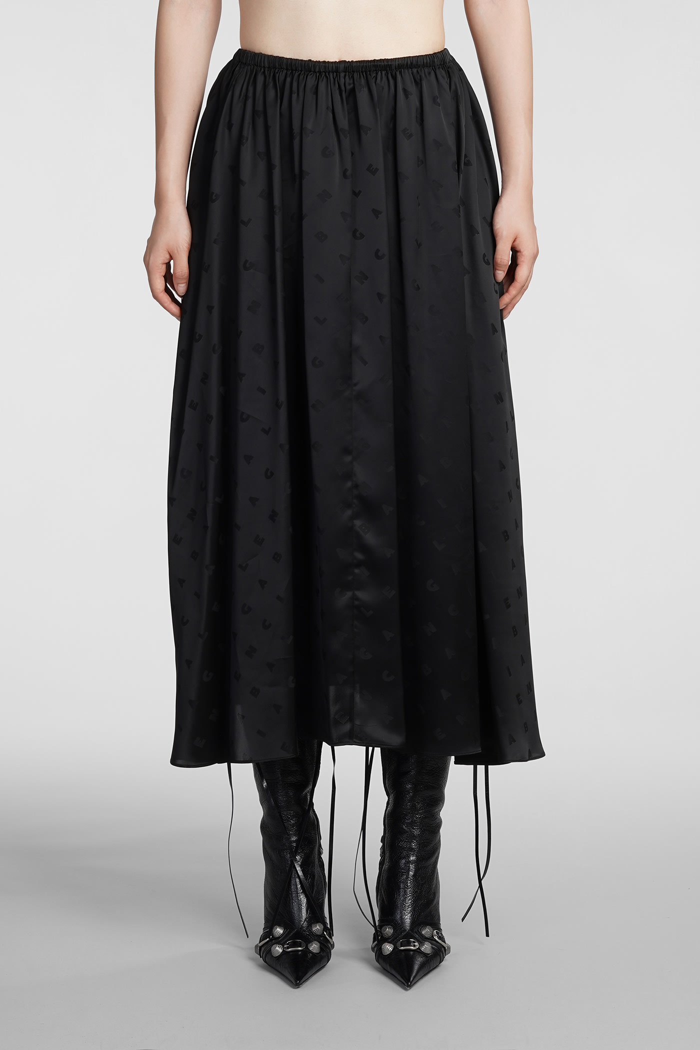 Shop Balenciaga Skirt In Black Viscose