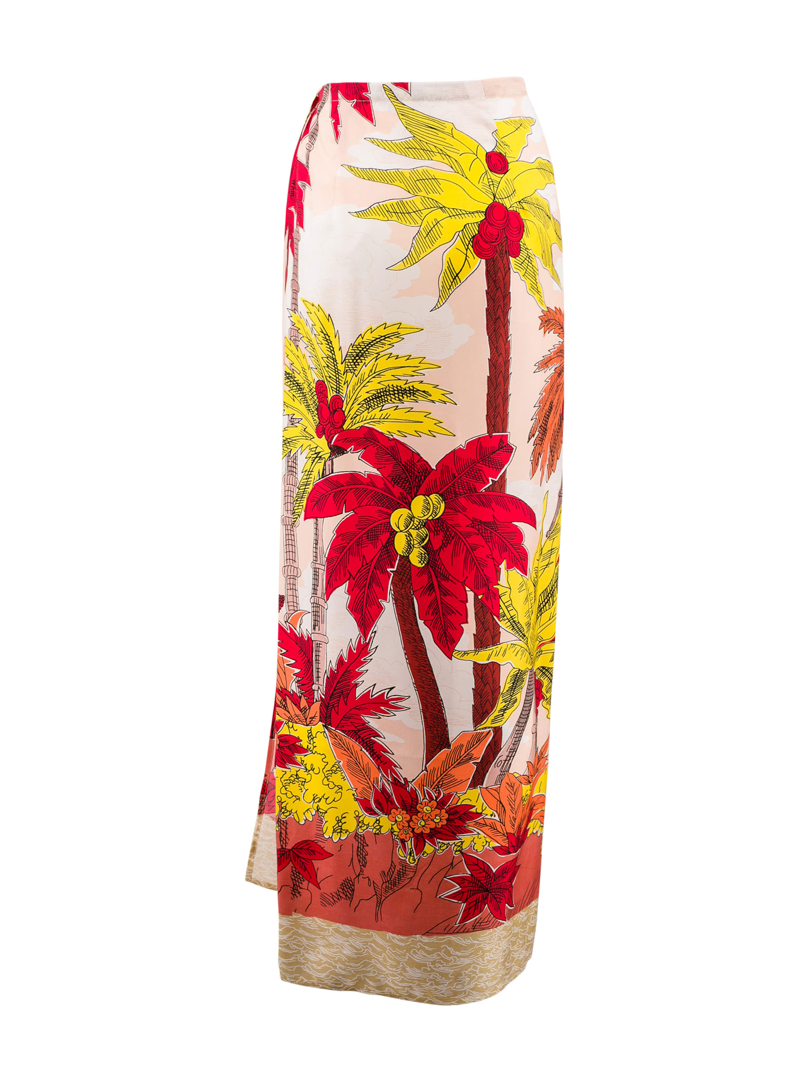 Shop P.a.r.o.s.h Silk Skirt In Red