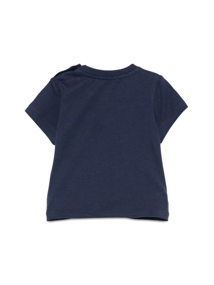 Moschino Black T-shirt For Baby Girl With Teddy Bear In Blue
