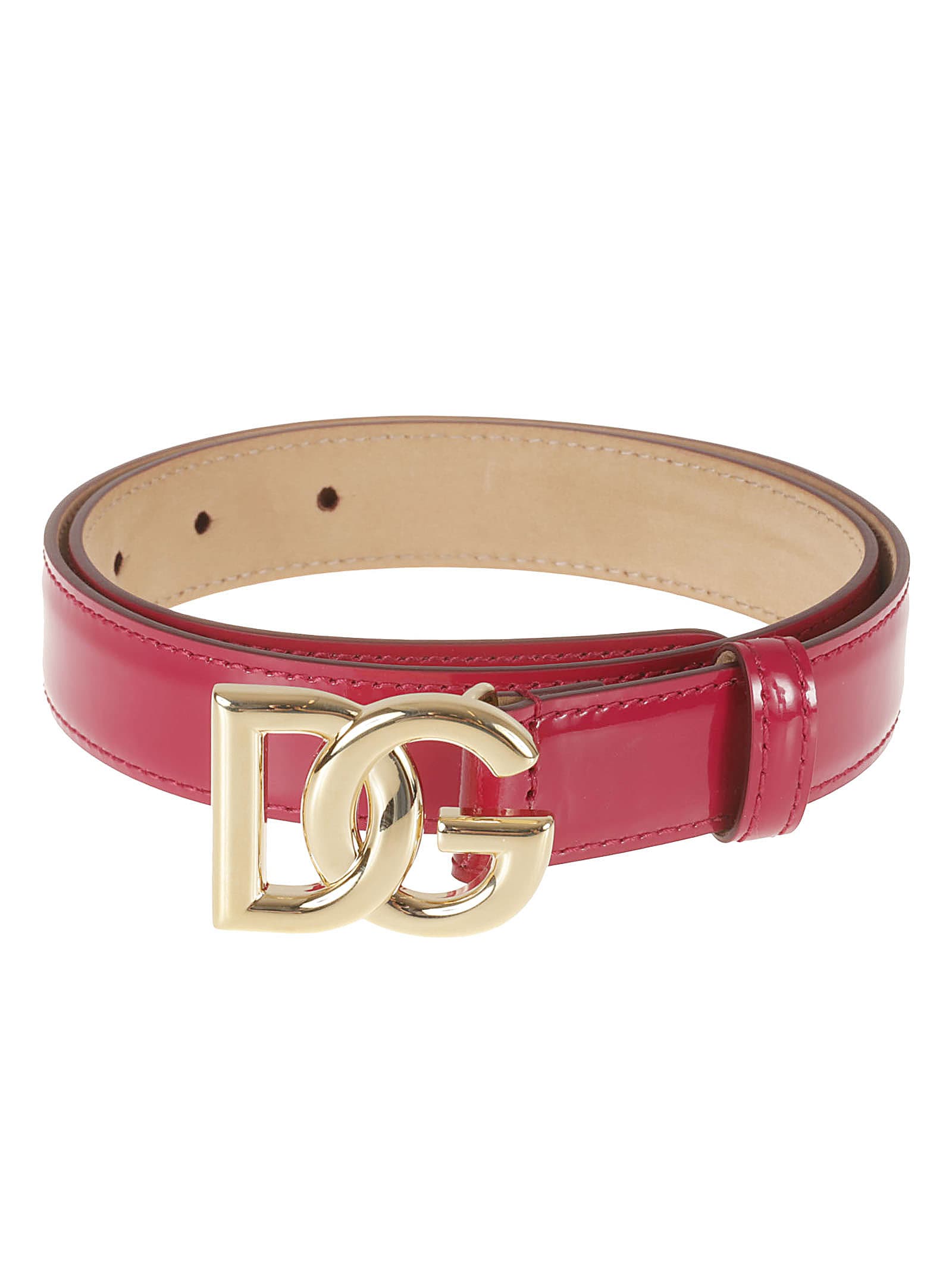 Shop Dolce & Gabbana Logo Buckle Belt In Ciclamino 2