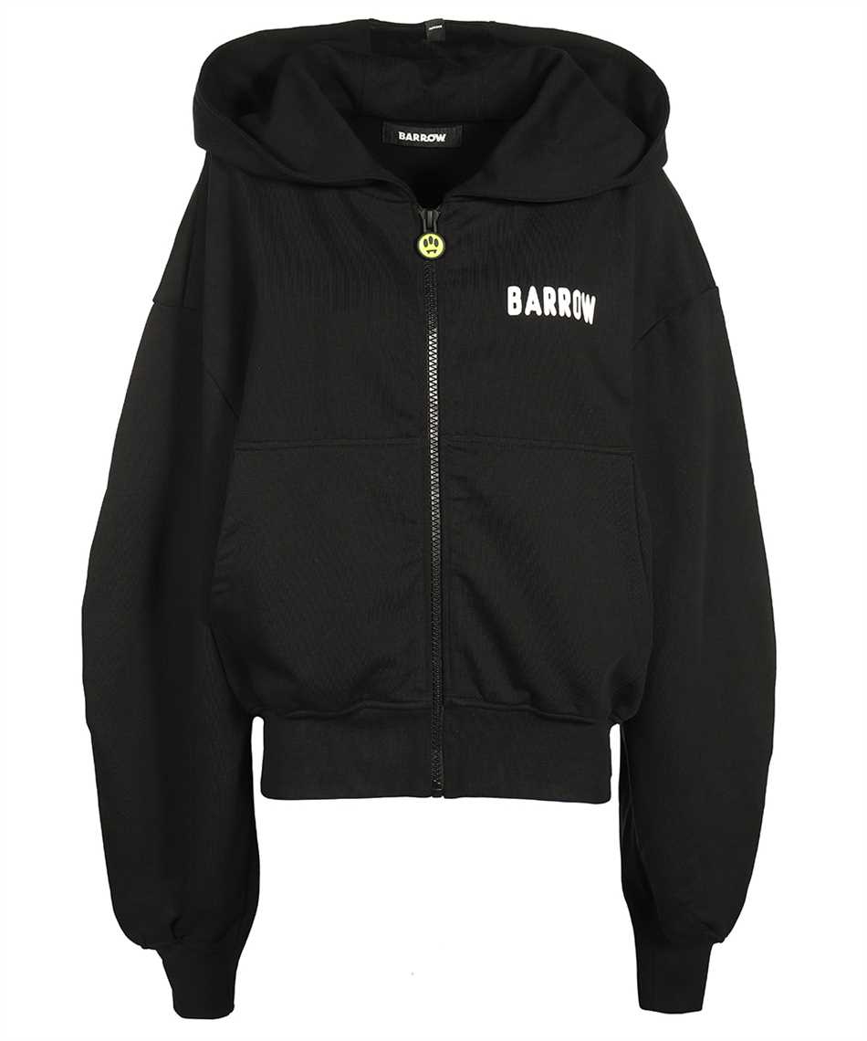 Barrow Cotton Full Zip Hoodie In Black