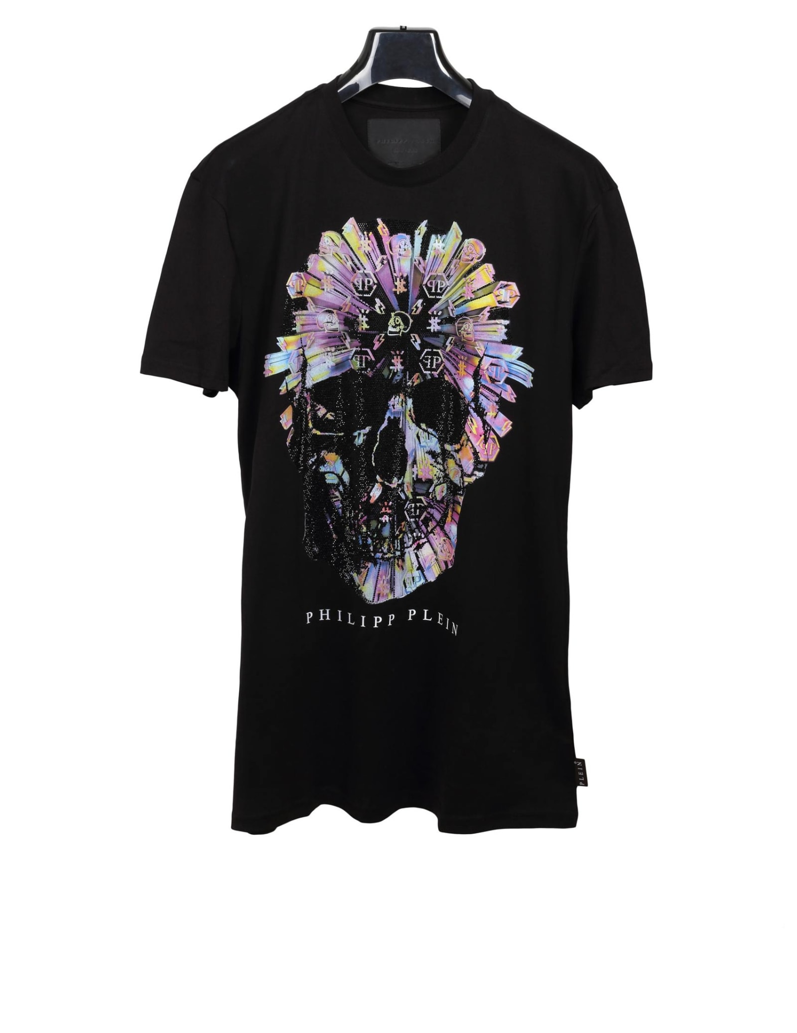 Philipp Plein Crew Neck T-shirt With Colored Skull