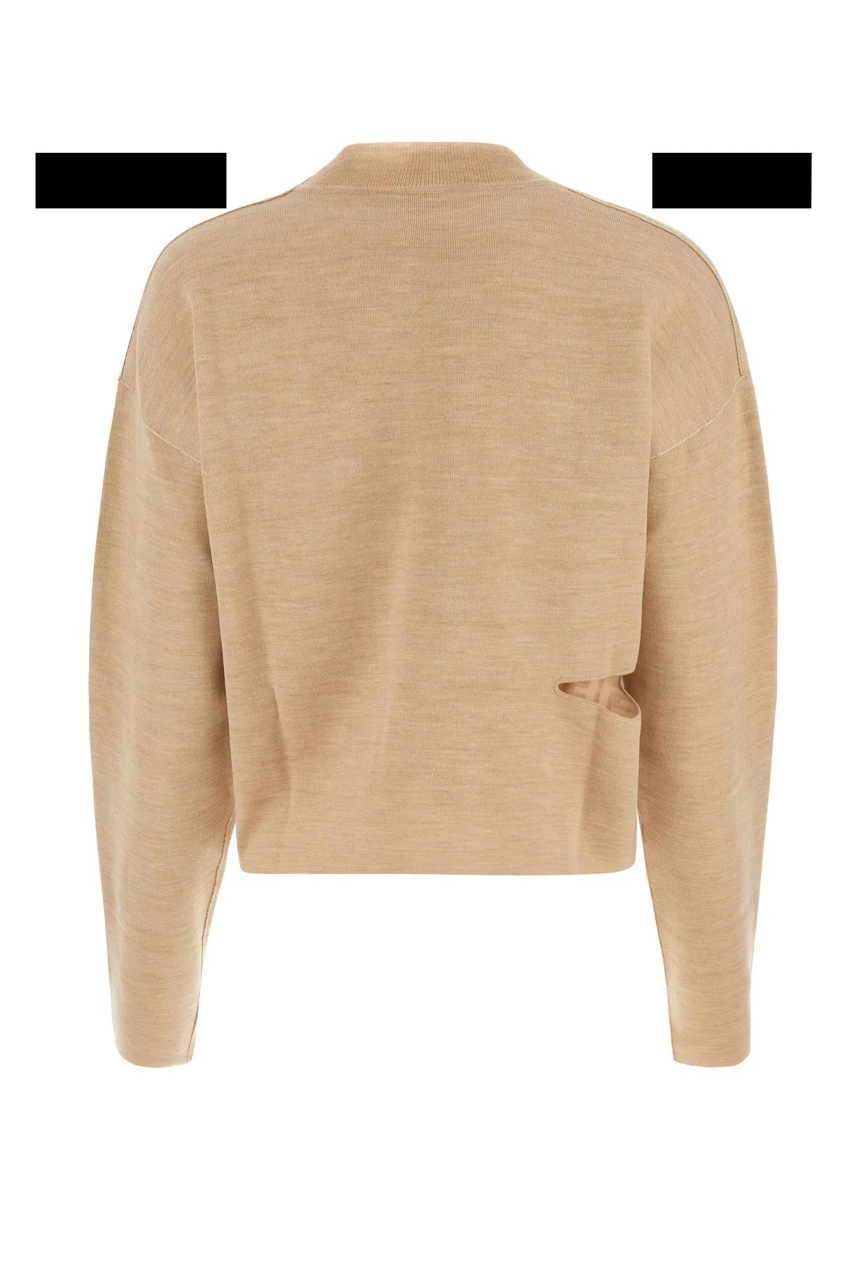 Fendi Women's Beige Wool Blend Reversible Sweater In Buff