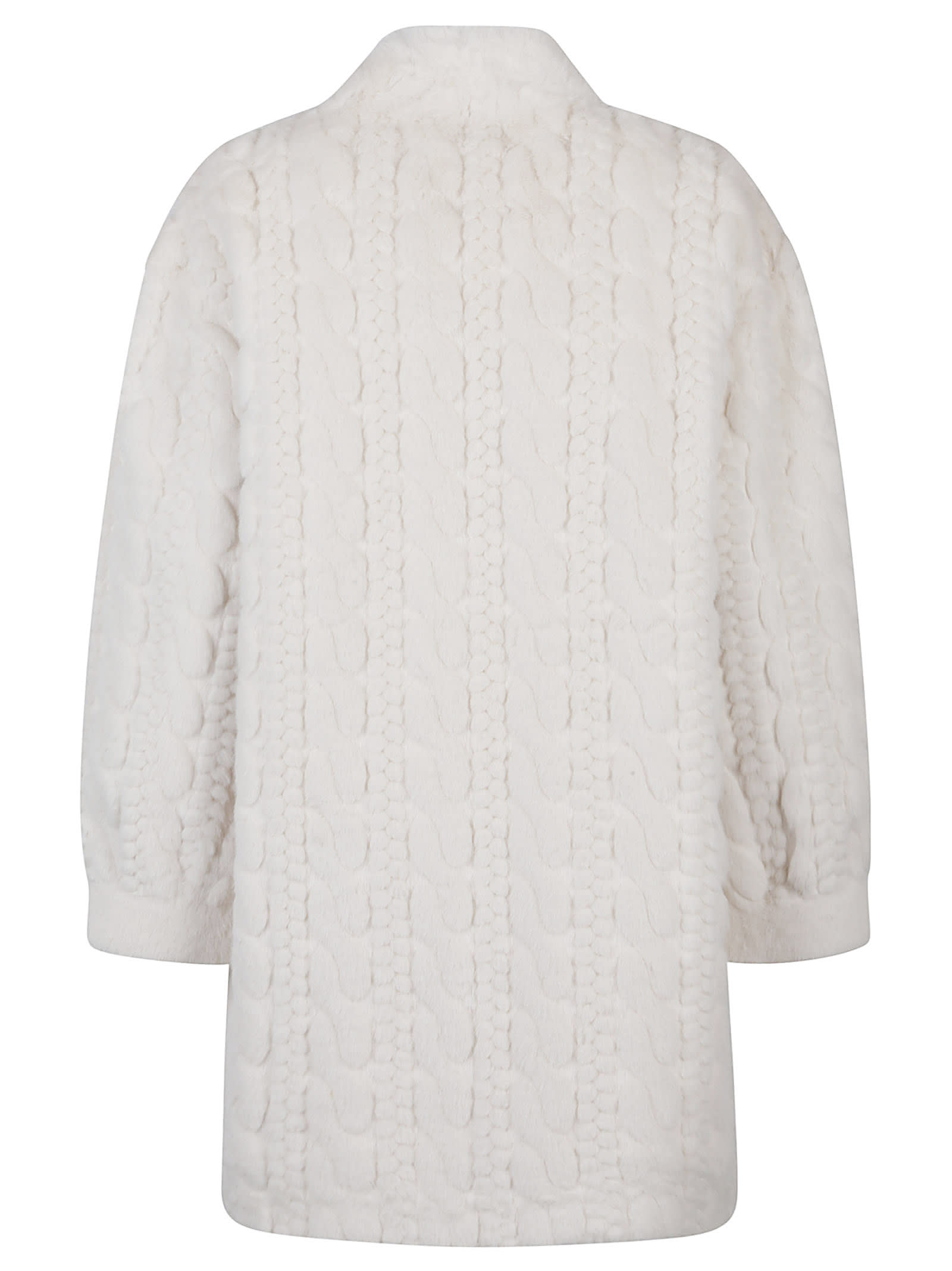 Ermanno Firenze Button Long-sleeved Coat In White