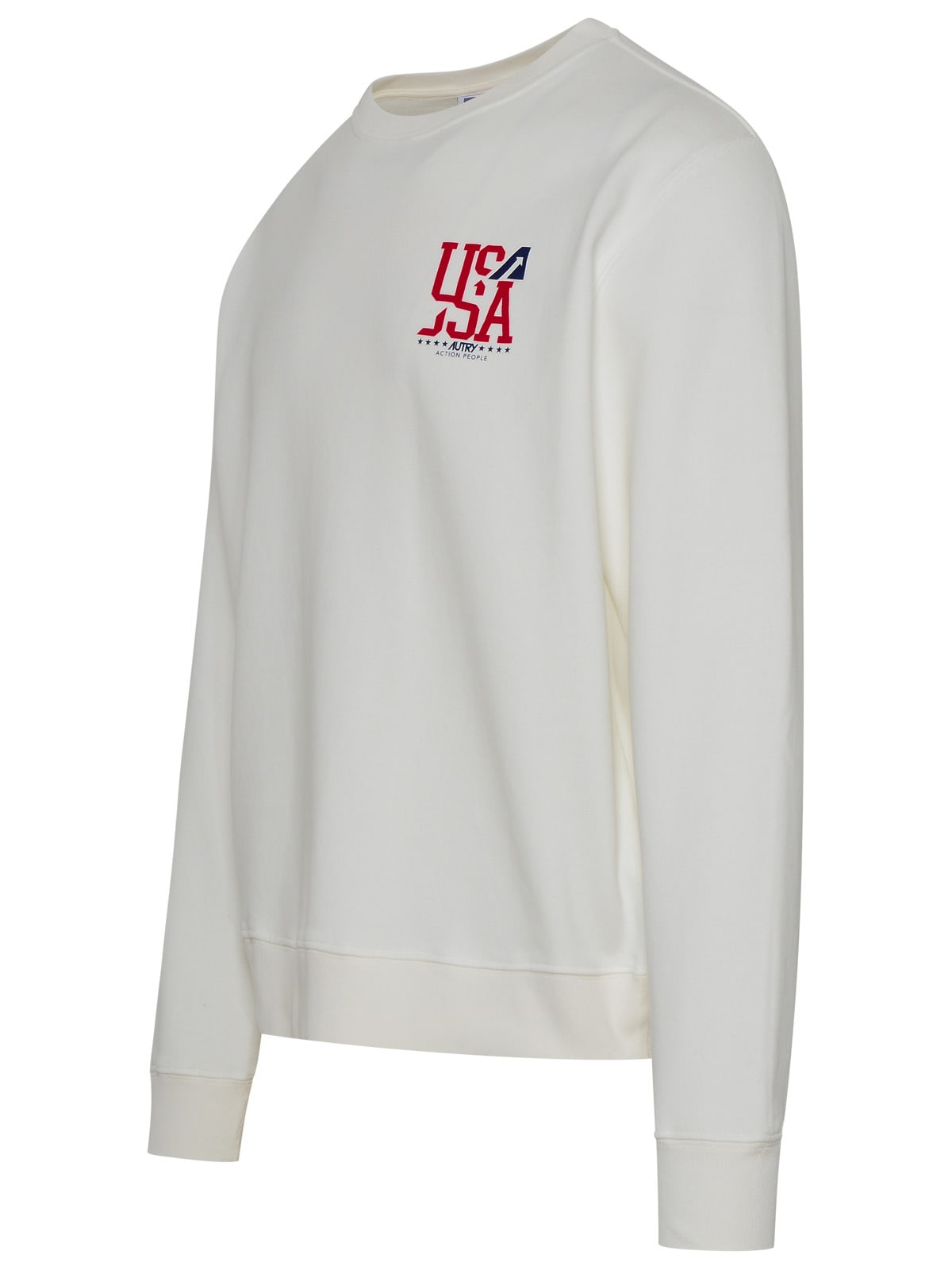 Shop Autry White Cotton Sweatshirt