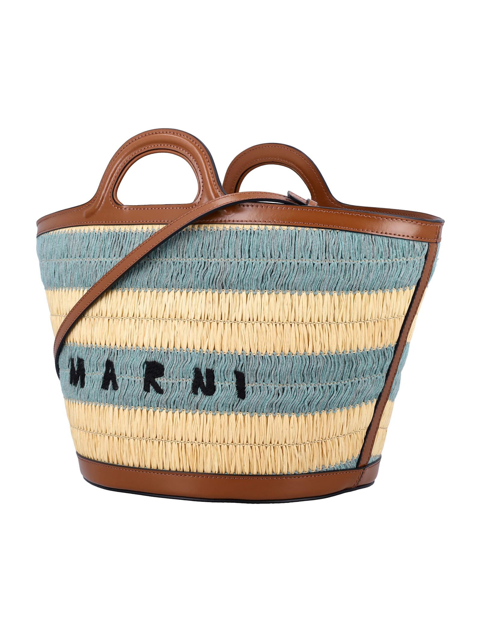 Marni Striped Pattern Tote Bag With Detachable Strap In Multi