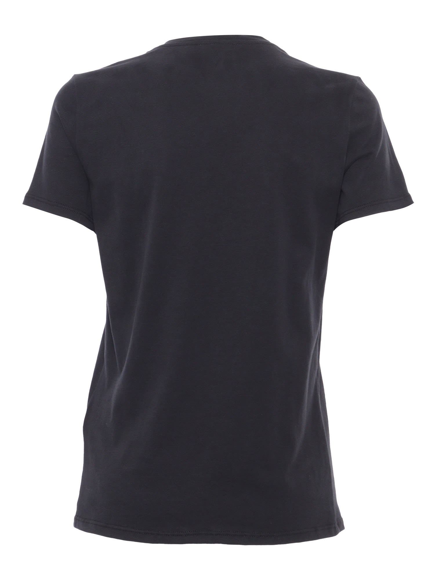 Shop Elisabetta Franchi Black T-shirt With Jewels