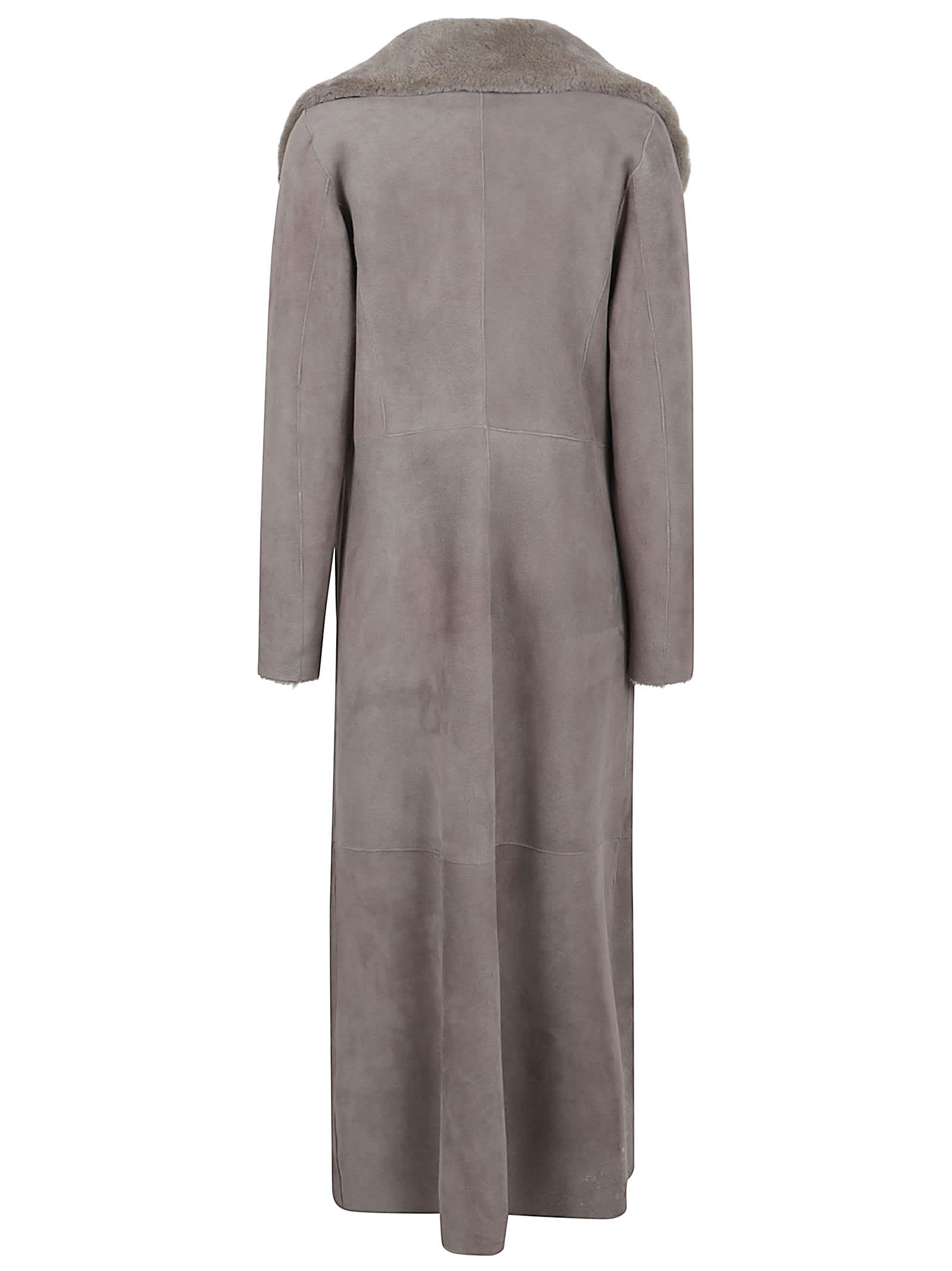 Salvatore Santoro Leather Coat In Gray