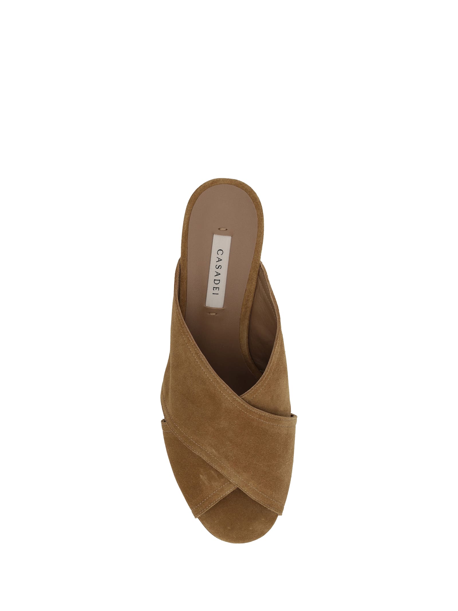 Casadei Crisscrossed Bands Suede Sandals In Honey