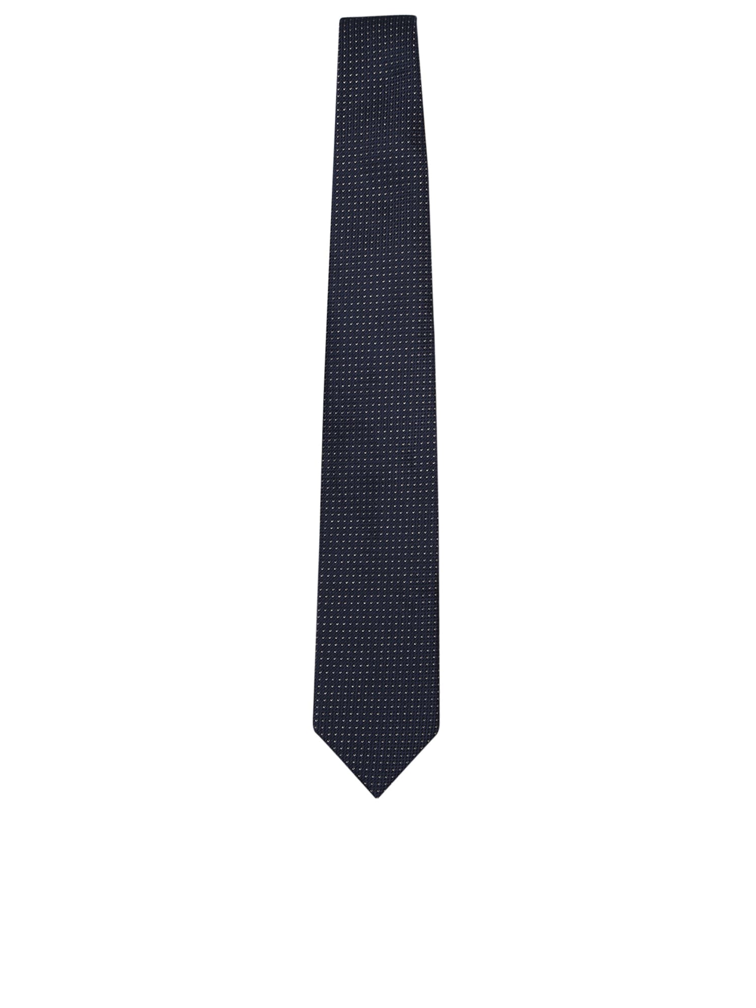 Shop Brioni Micropattern Dark Blue/gold Tie