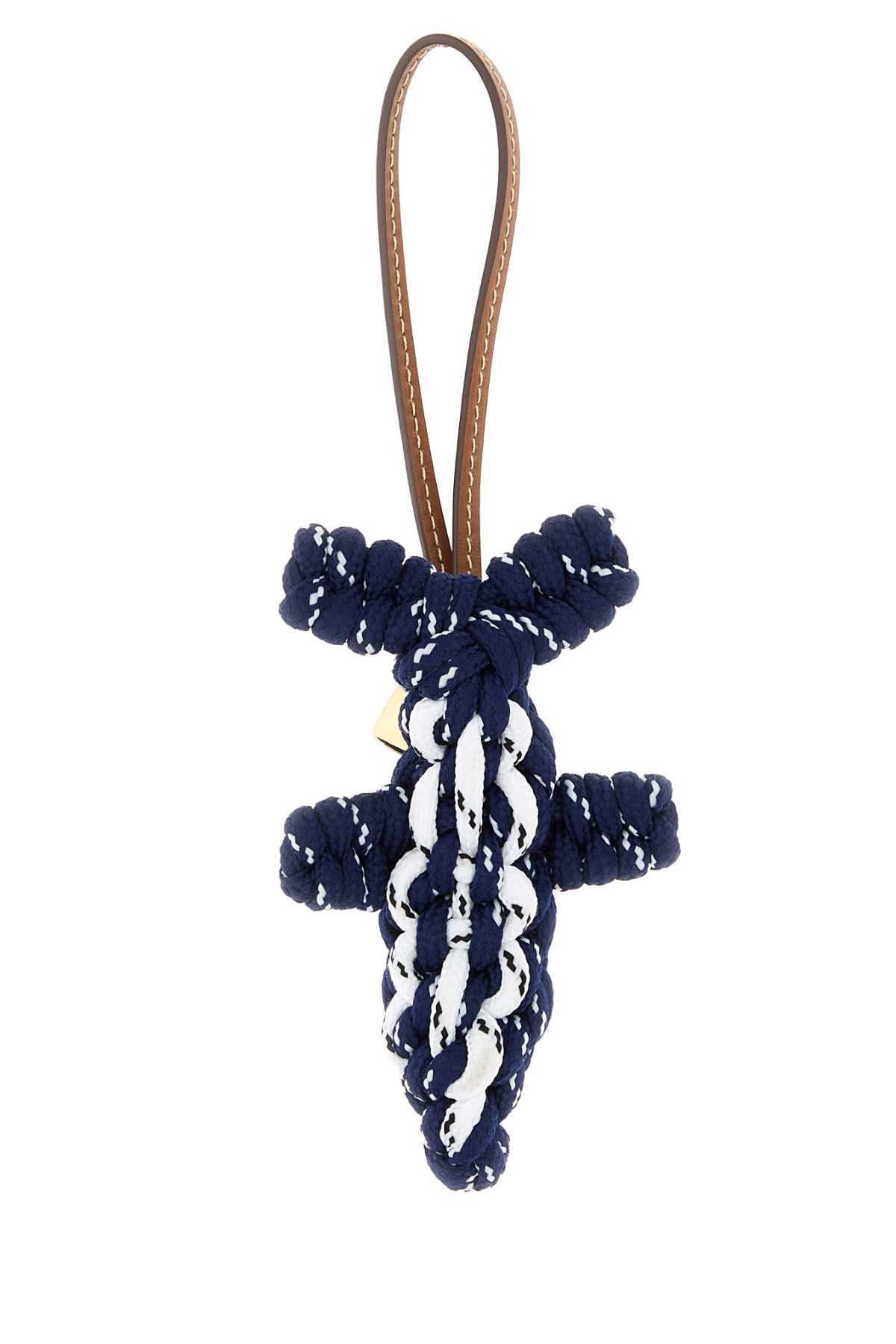 Miu Miu Multicolor Crochet Keyring In Blue