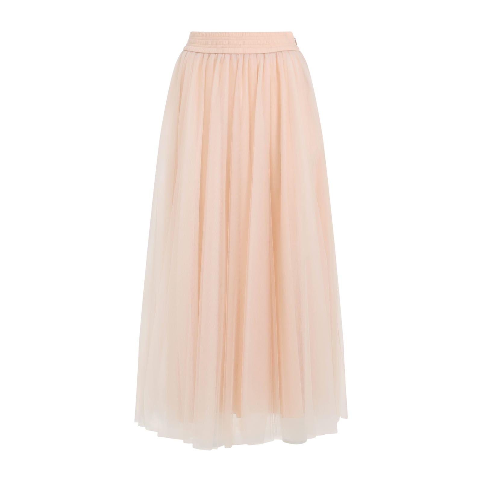 Shop Fabiana Filippi Tulle Midi Skirt In Cipria