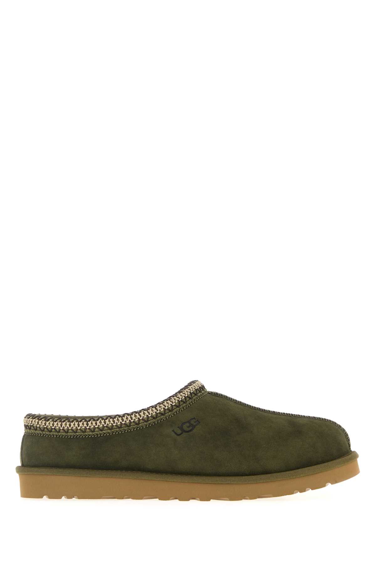 Olive Green Suede Tasman Slippers