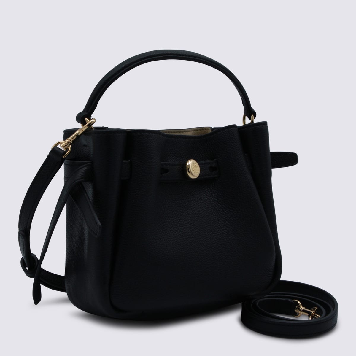 Tory Burch Black Leather Satchel In Black
