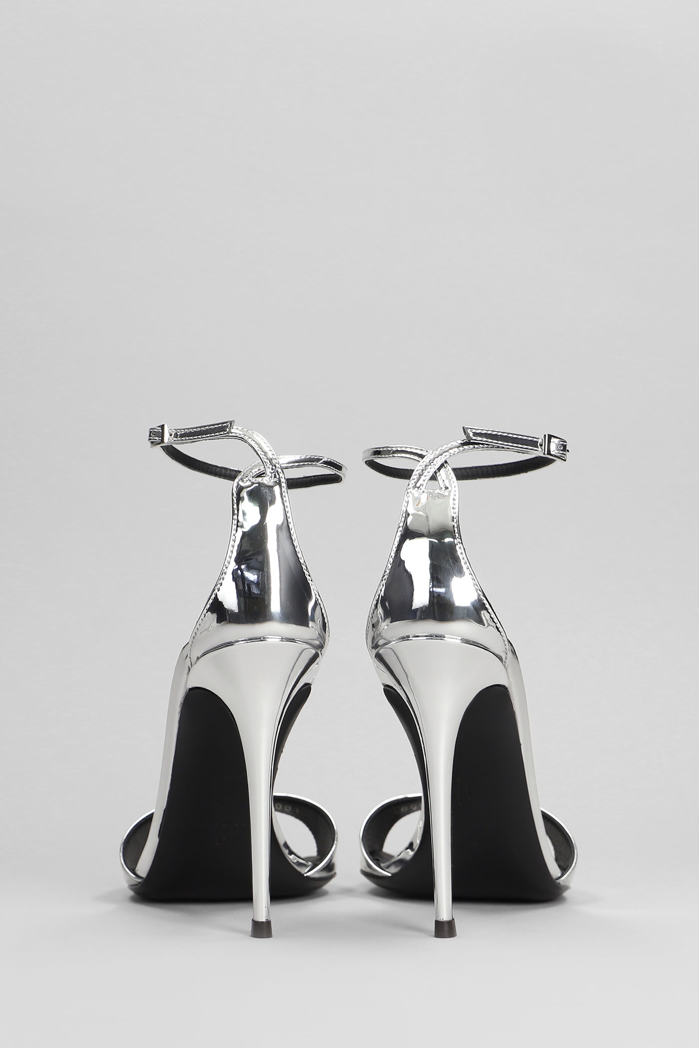 Shop Giuseppe Zanotti Intrigo Strap Sandals In Silver Patent Leather