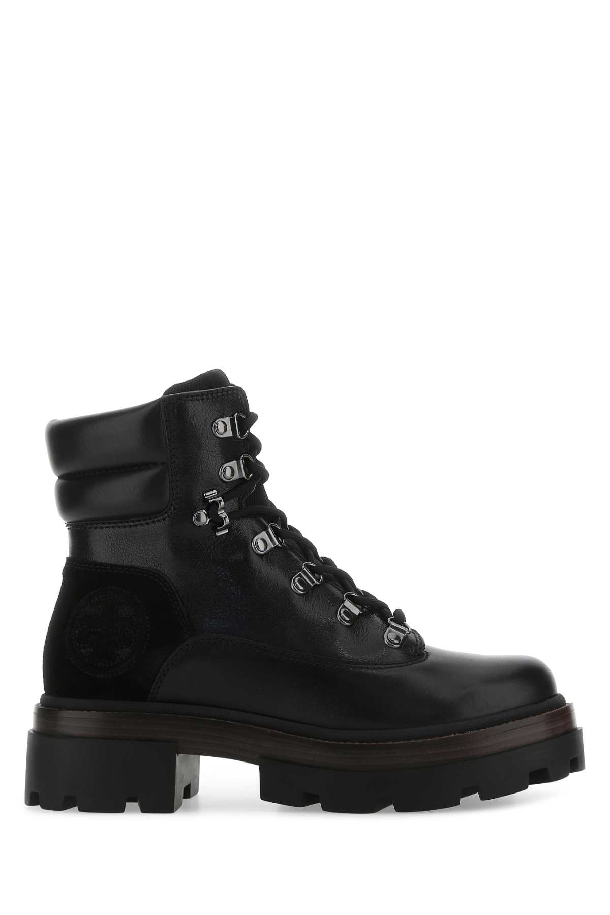 Black Leather Miller Ankle Boots