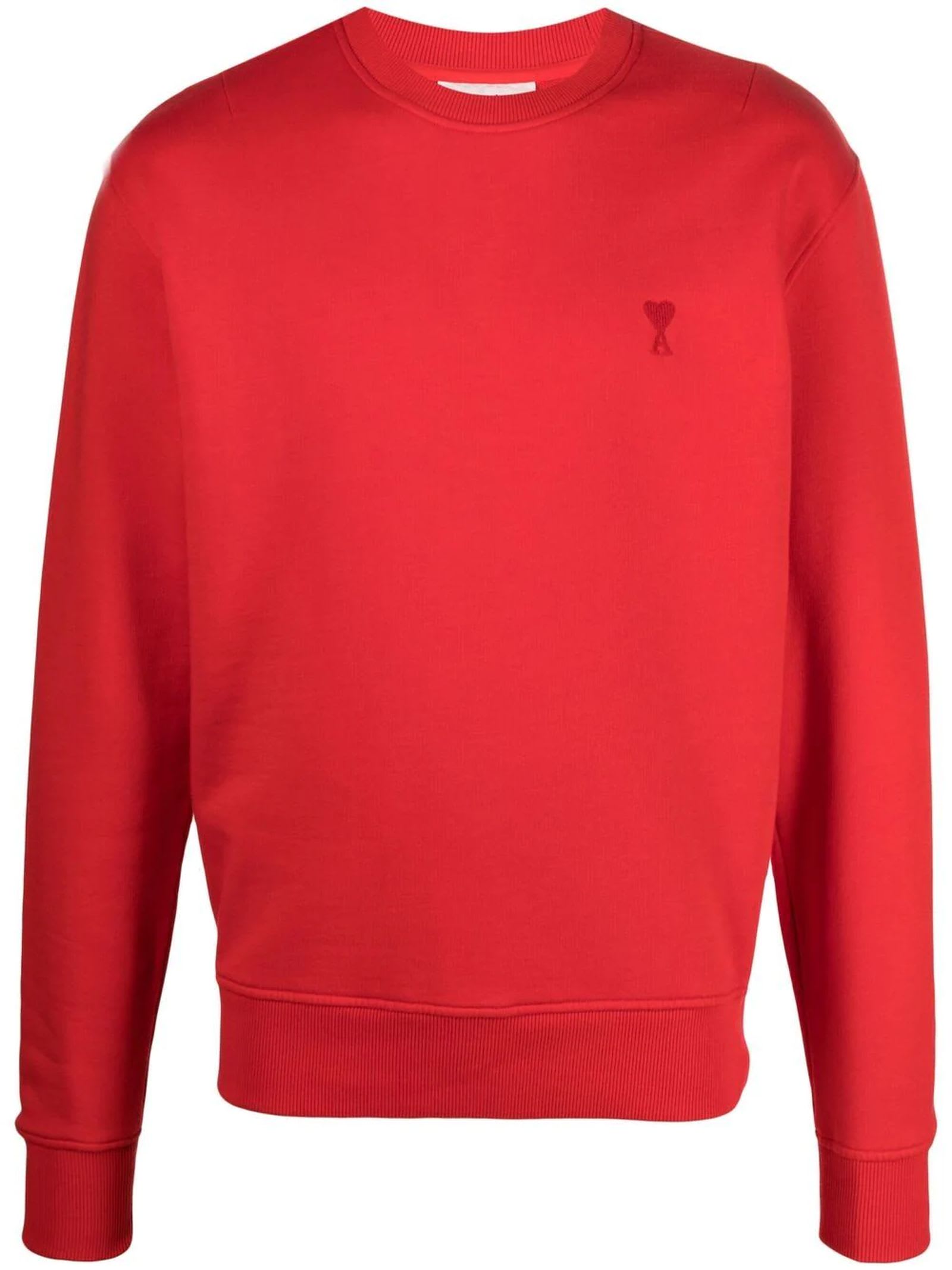 Ami Alexandre Mattiussi Red Cotton Sweatshirt