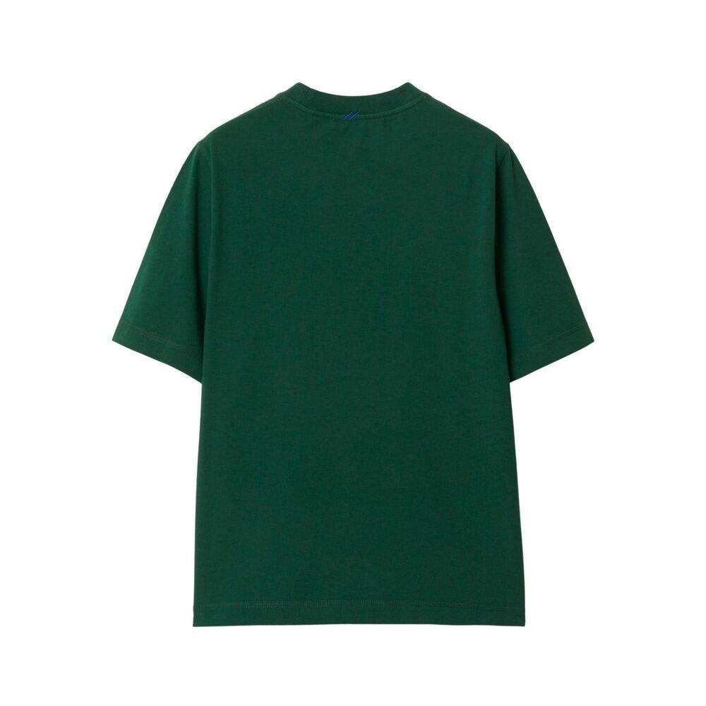 Shop Burberry Logo Patch Crewneck T-shirt In Green