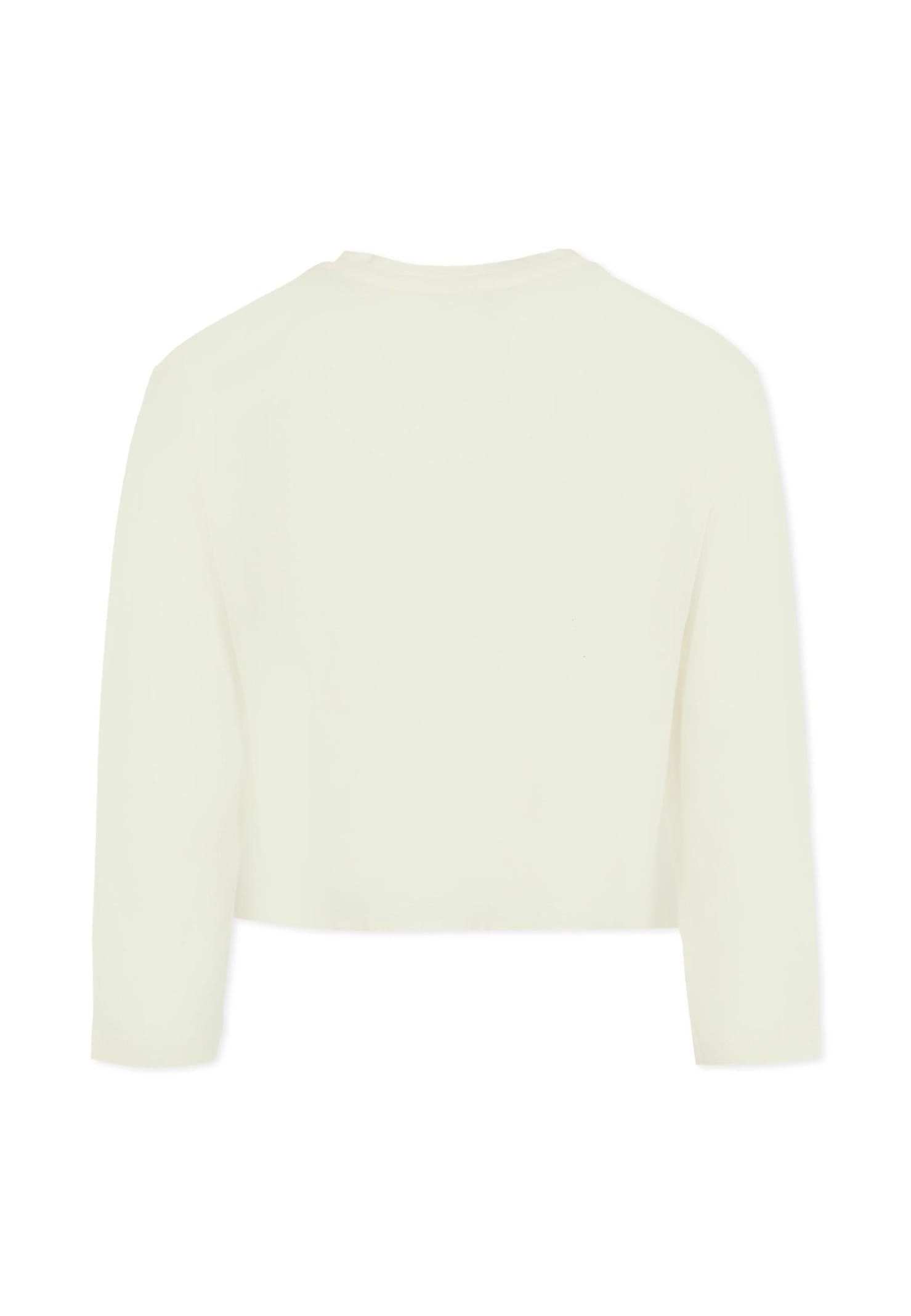 Rykiel Enfant Ivory T-shirt For Girl With Print In White