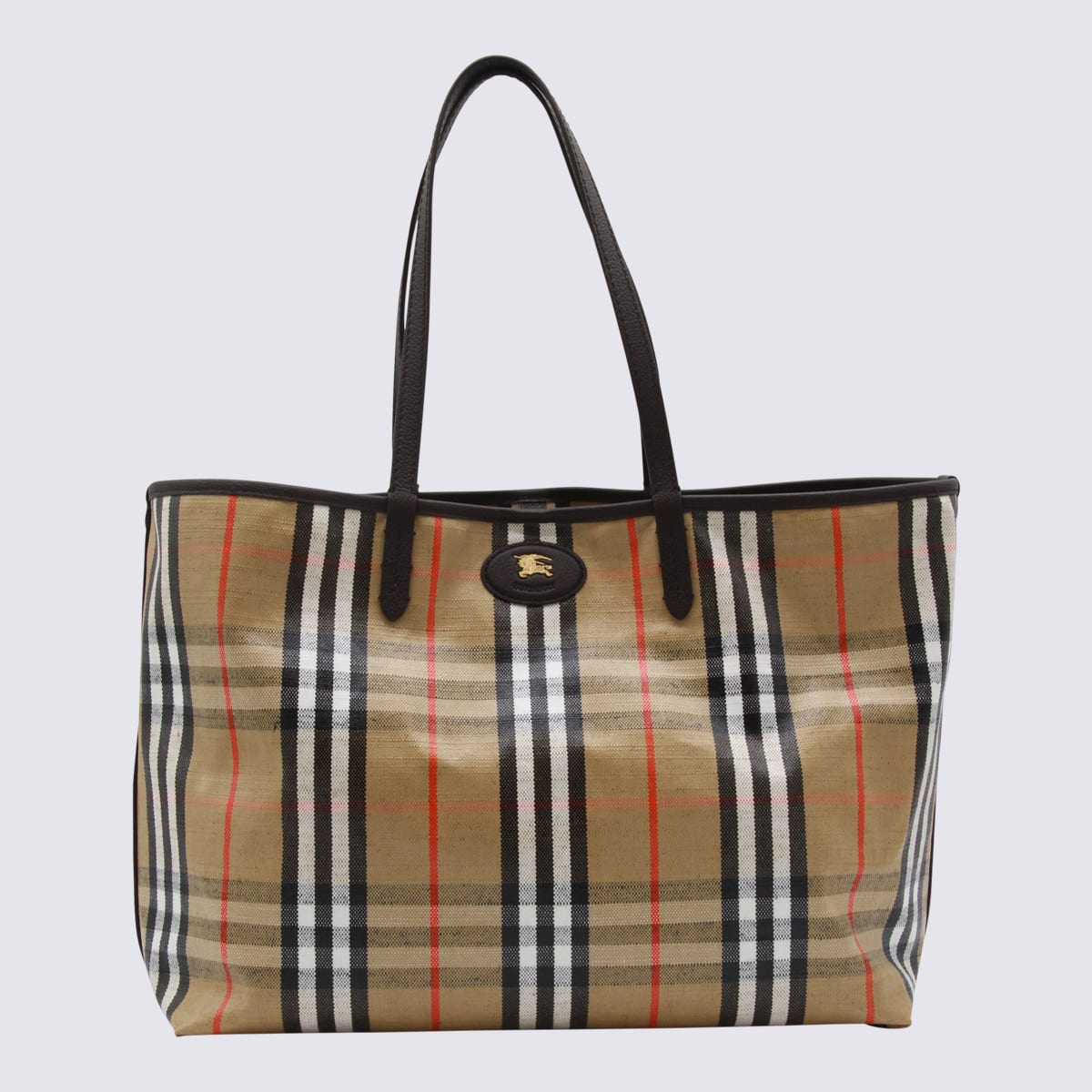 Burberry Womens Highlands Medium Cotton-blend Tote Bag Sand In Sand