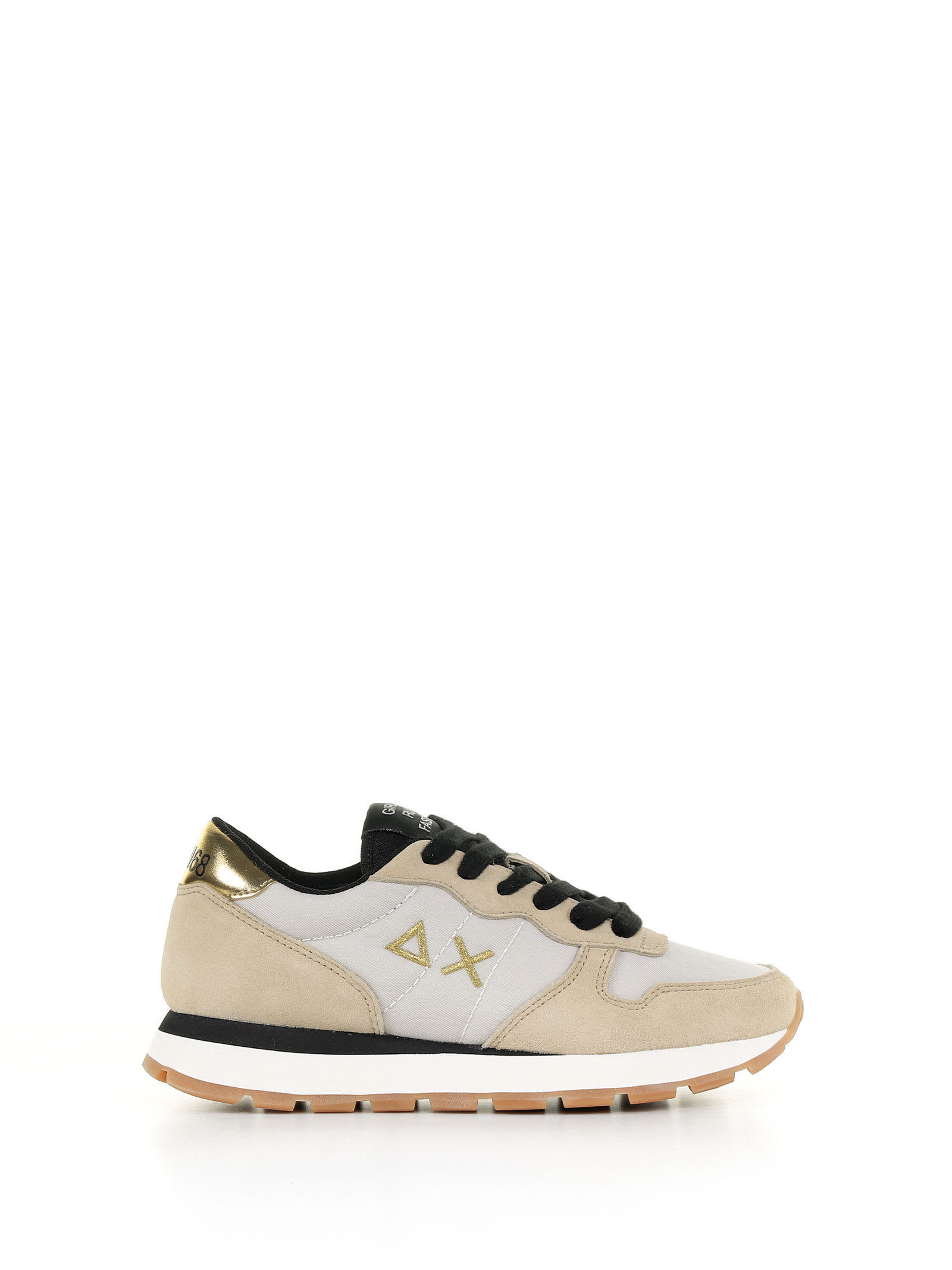 Sun 68 Ally Gold Sneaker With Logo