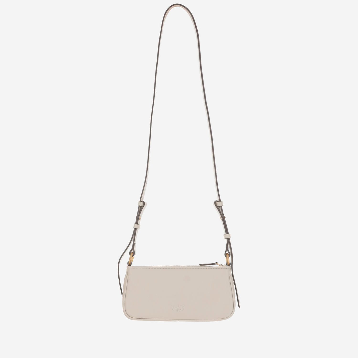 Pinko Mini Half Moon Baguette Leather Bag With Logo