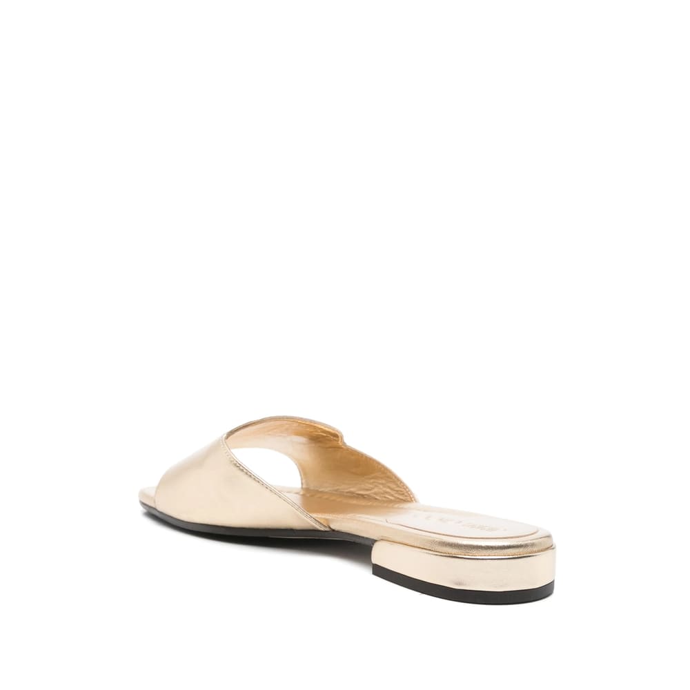 Jimmy Choo Dina Metallic Leather Slides In Gold