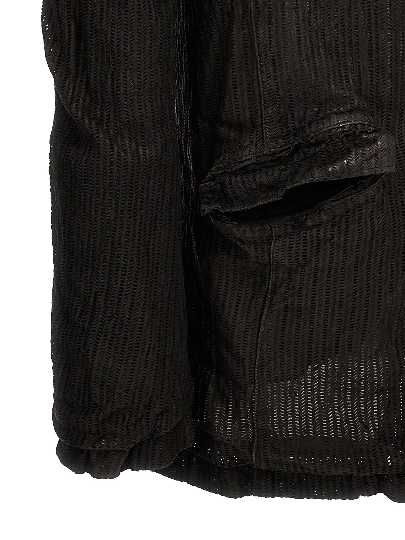 Shop Giorgio Brato Openwork Leather Blazer In Gray