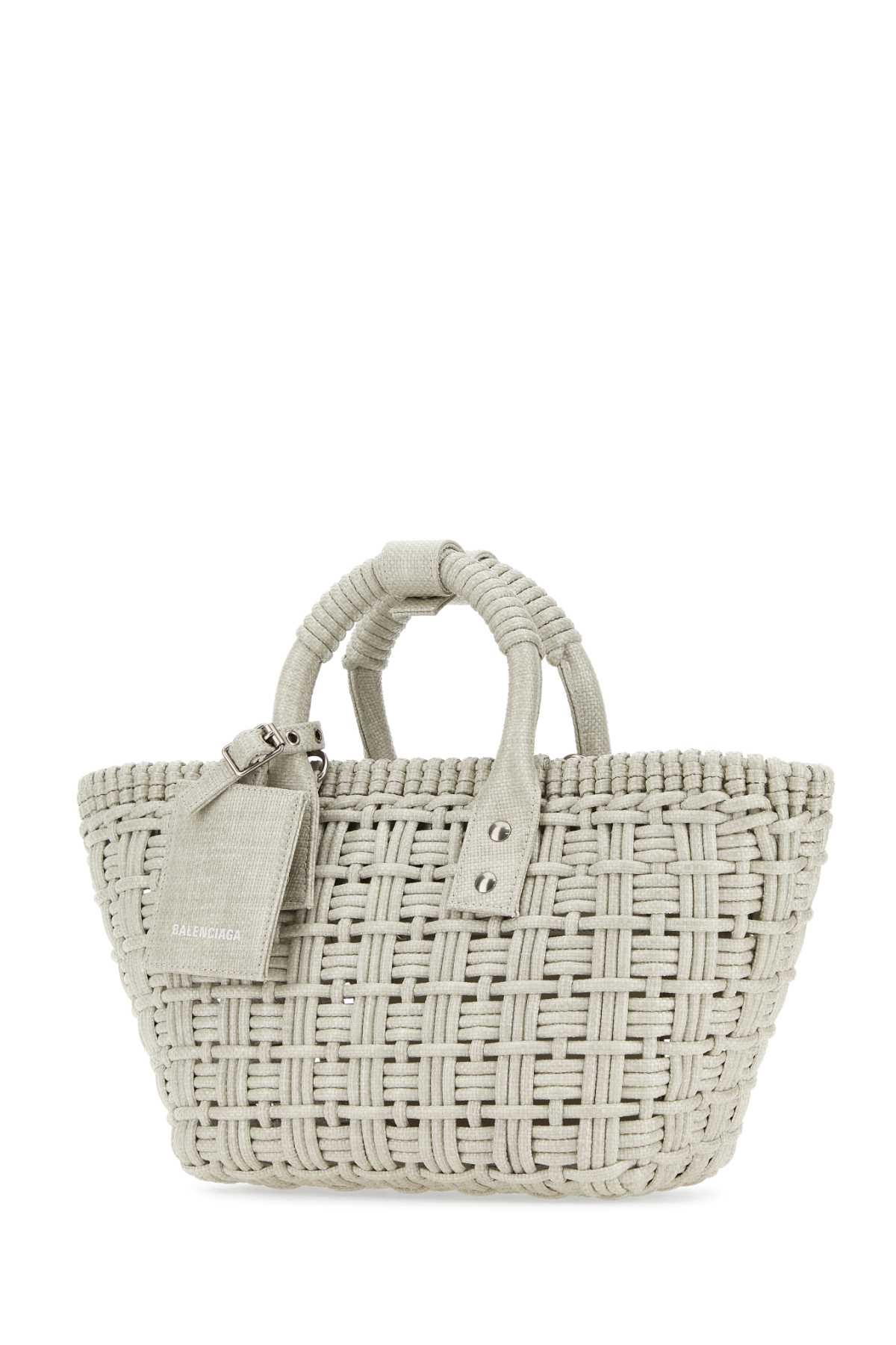 Shop Balenciaga Sand Raffia Bistro Xs Handbag In 9990