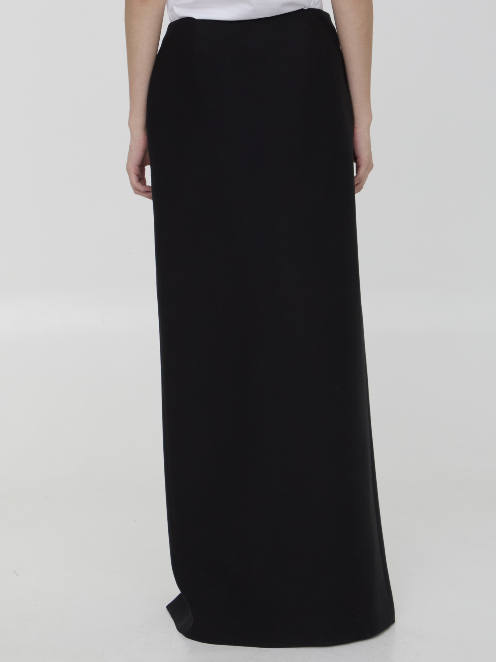 Shop Valentino Skirt In Crepe Couture In Black