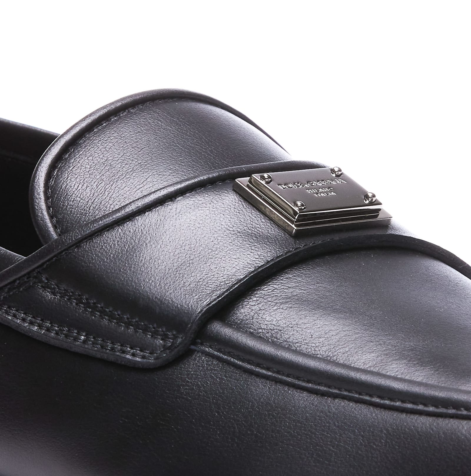 Shop Dolce & Gabbana Leather Loafers In Nero