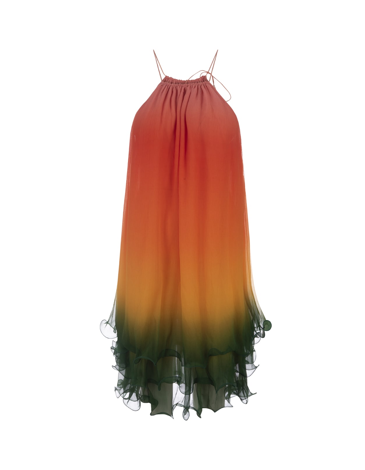 Shop Casablanca Rainbow Gradient Cocktail Dress In Multicolour