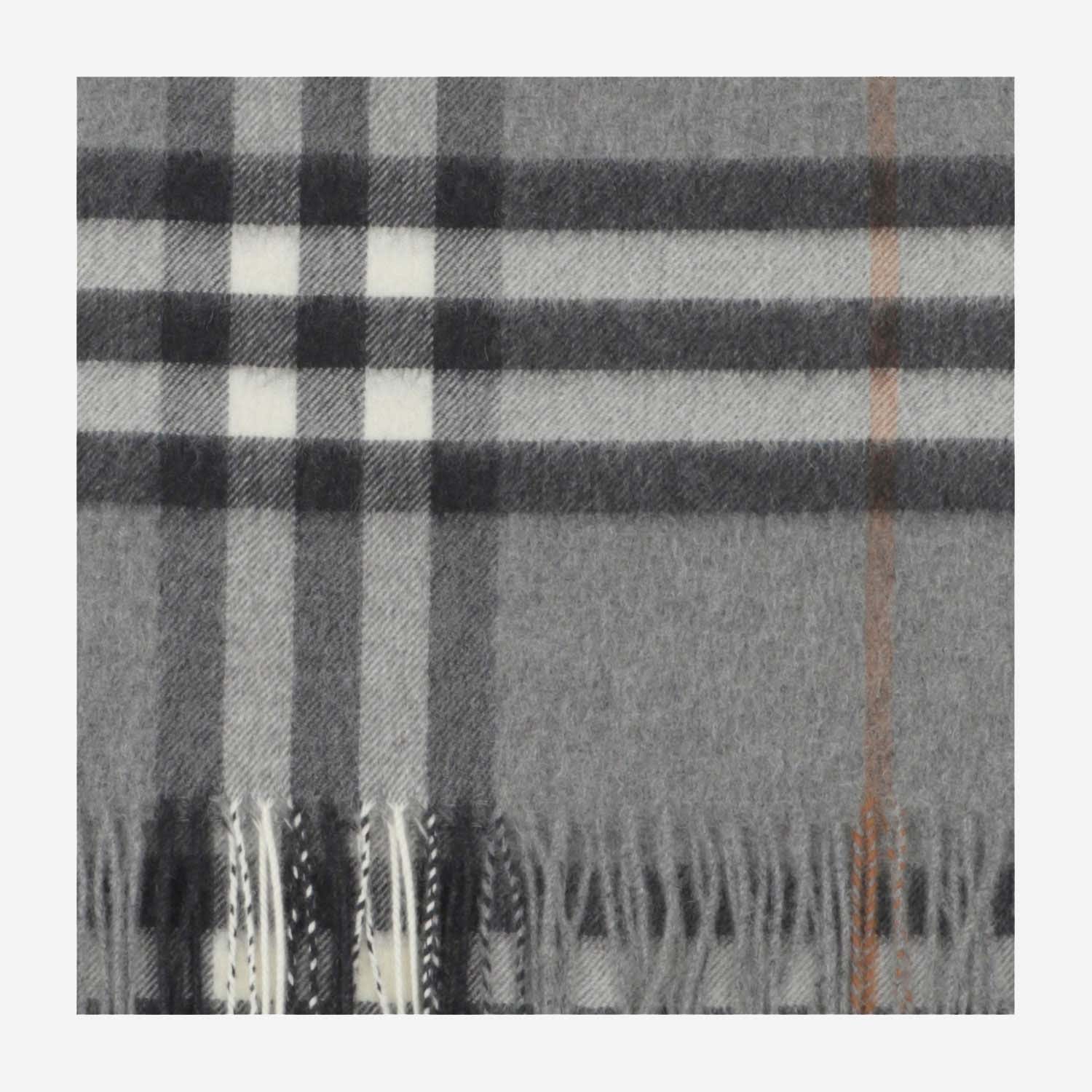 Shop Burberry Cashmere Scarf With Check Pattern