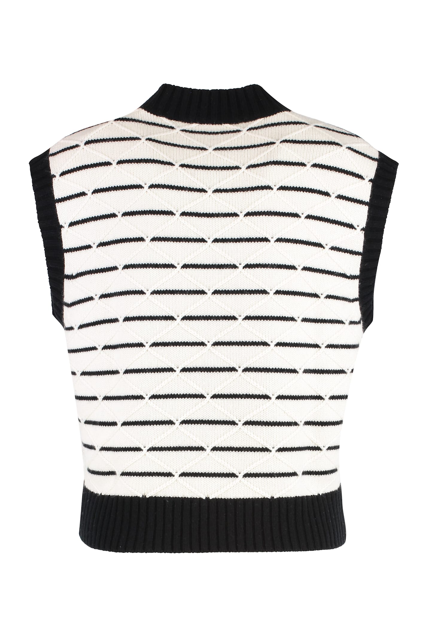 Max Mara Panetto Knitted Wool And Cashmere Vest In White
