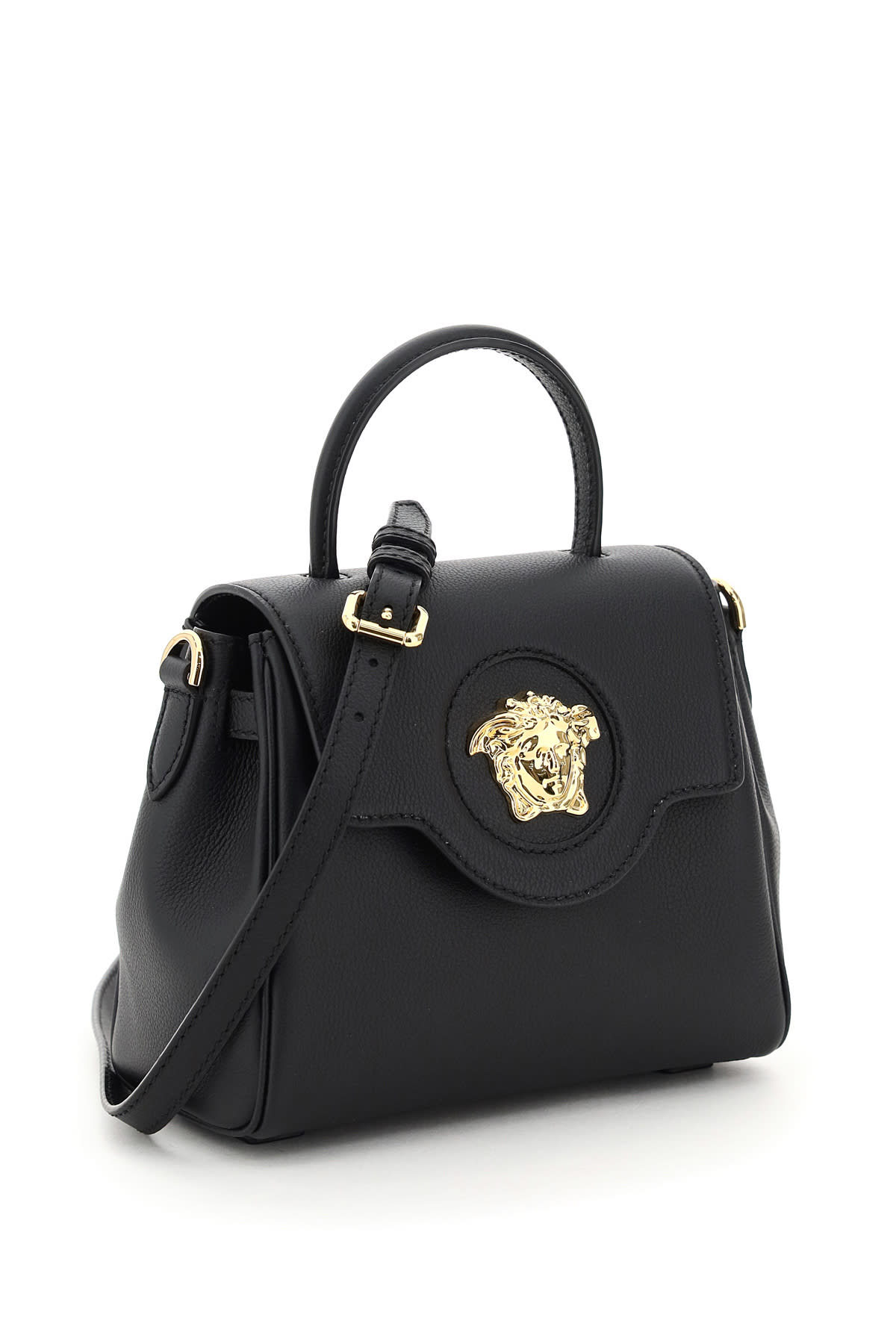 Shop Versace La Medusa Mini Handbag In Black- Gold (black)