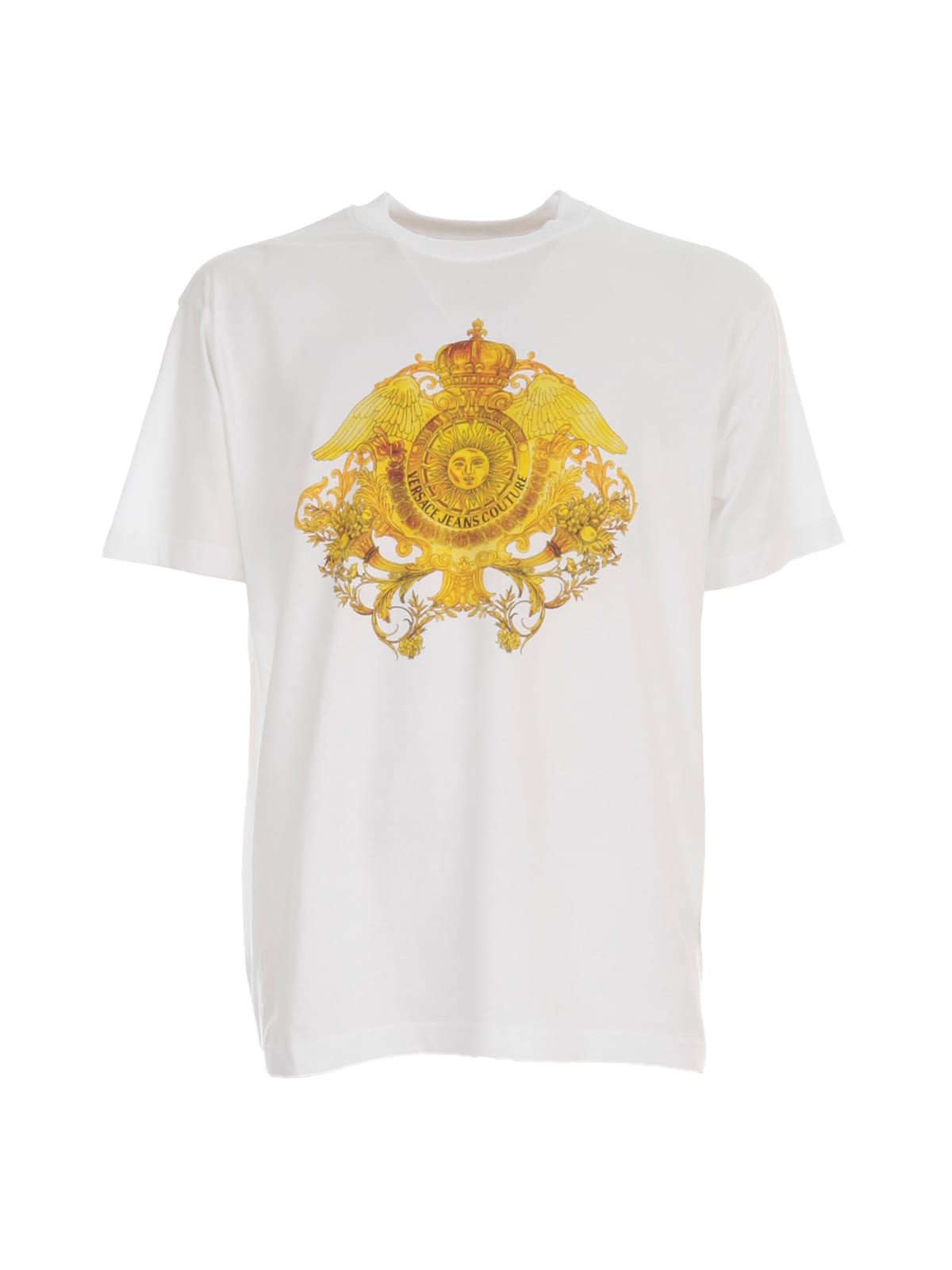 Click to view more detailed imagery on our partner's website Versace Jeans Couture Printed T-shirt In Bianco Ottico