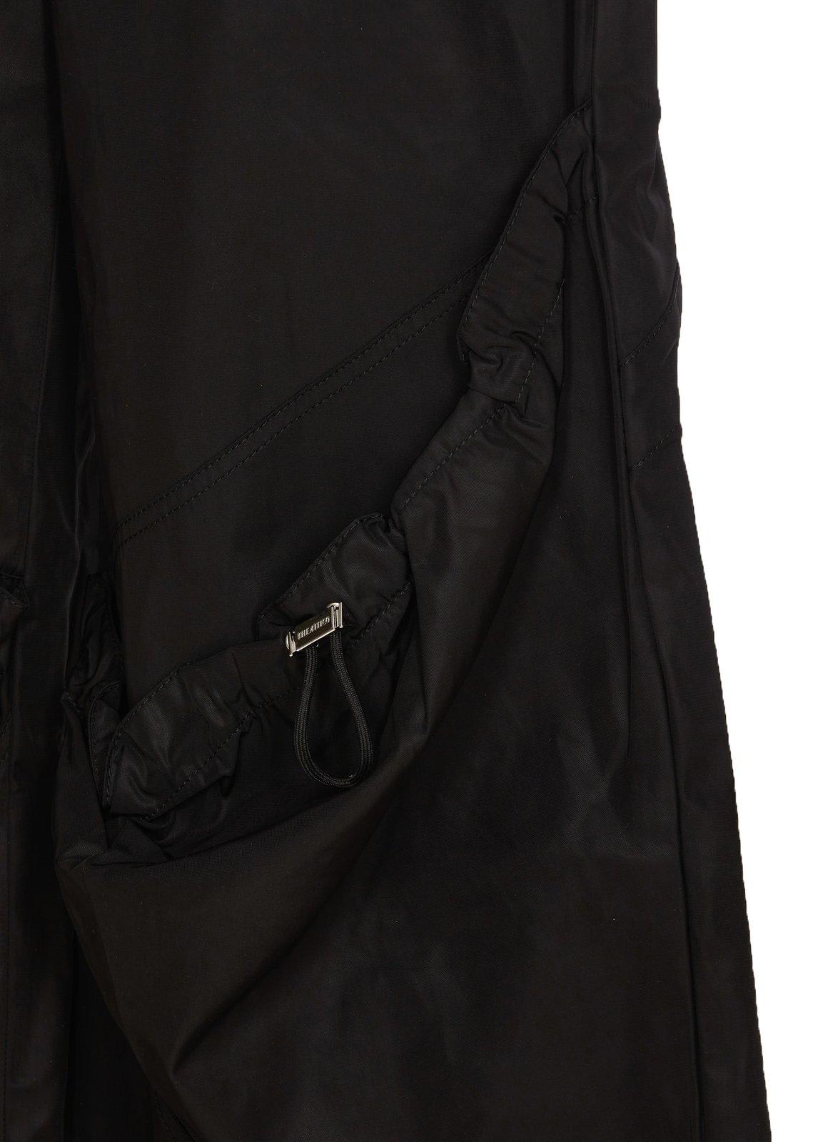 Shop Attico Oversized Long Pants In Black
