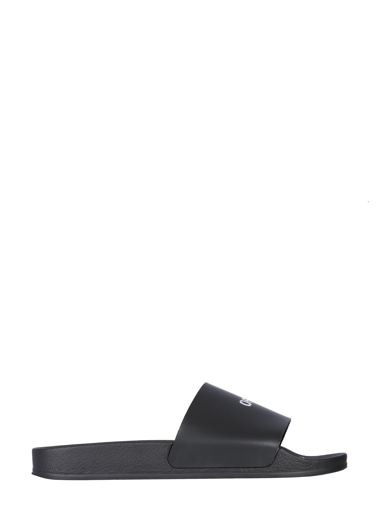 Off-White Slide Sandal With Logo Print