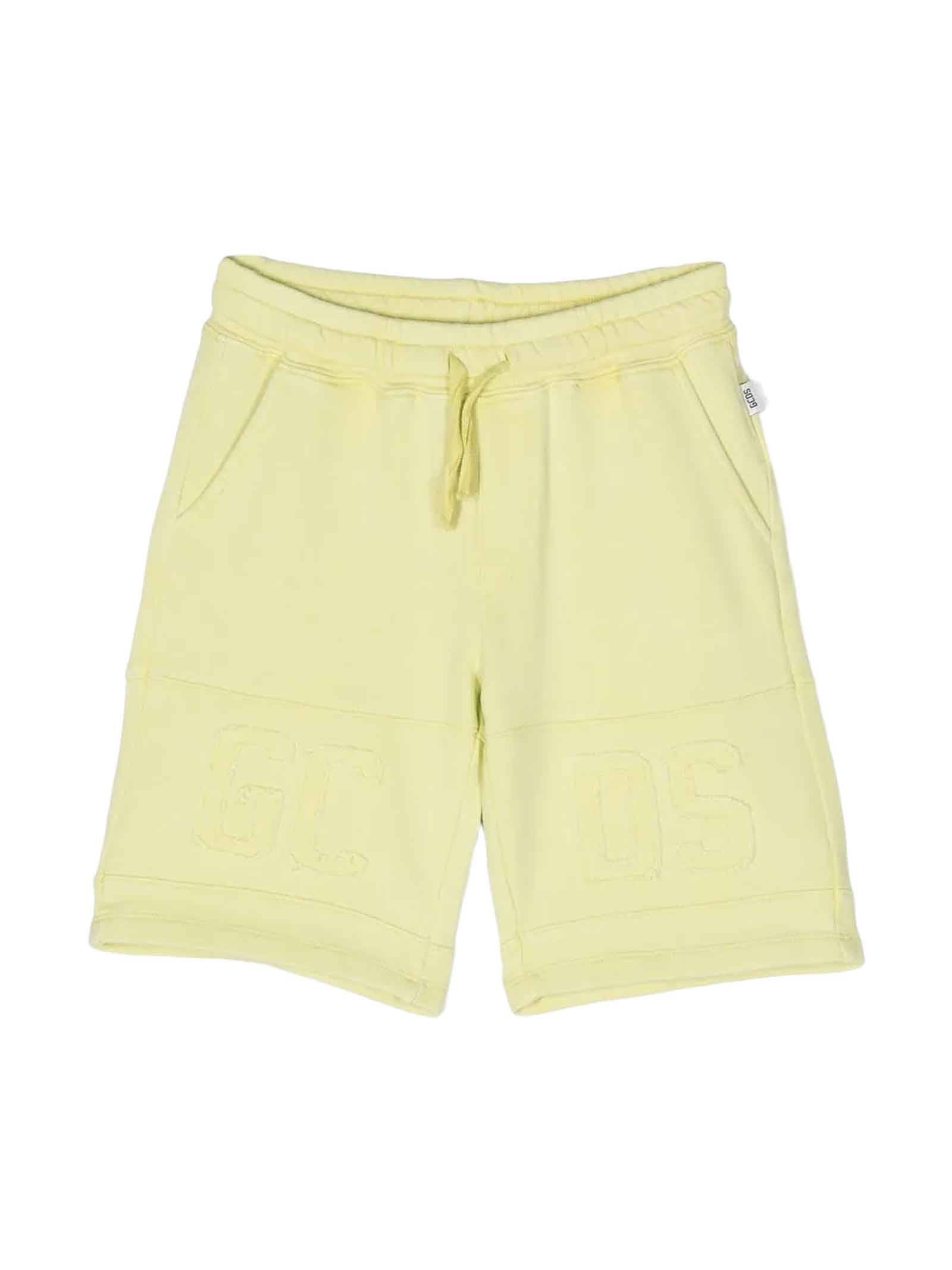 Gcds Mini Kids' Yellow Shorts Unisex In Wild Lime