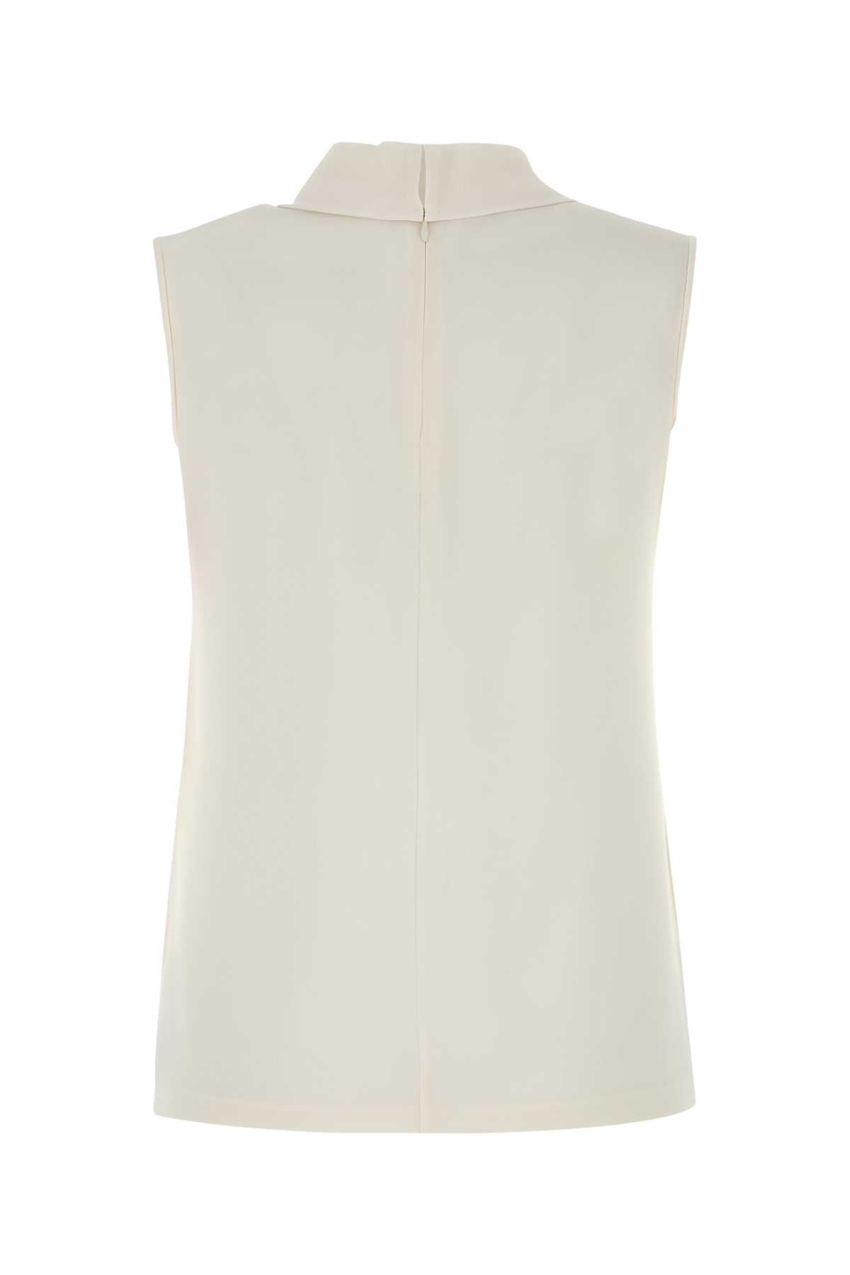 Shop Valentino White Silk Top In Ivory