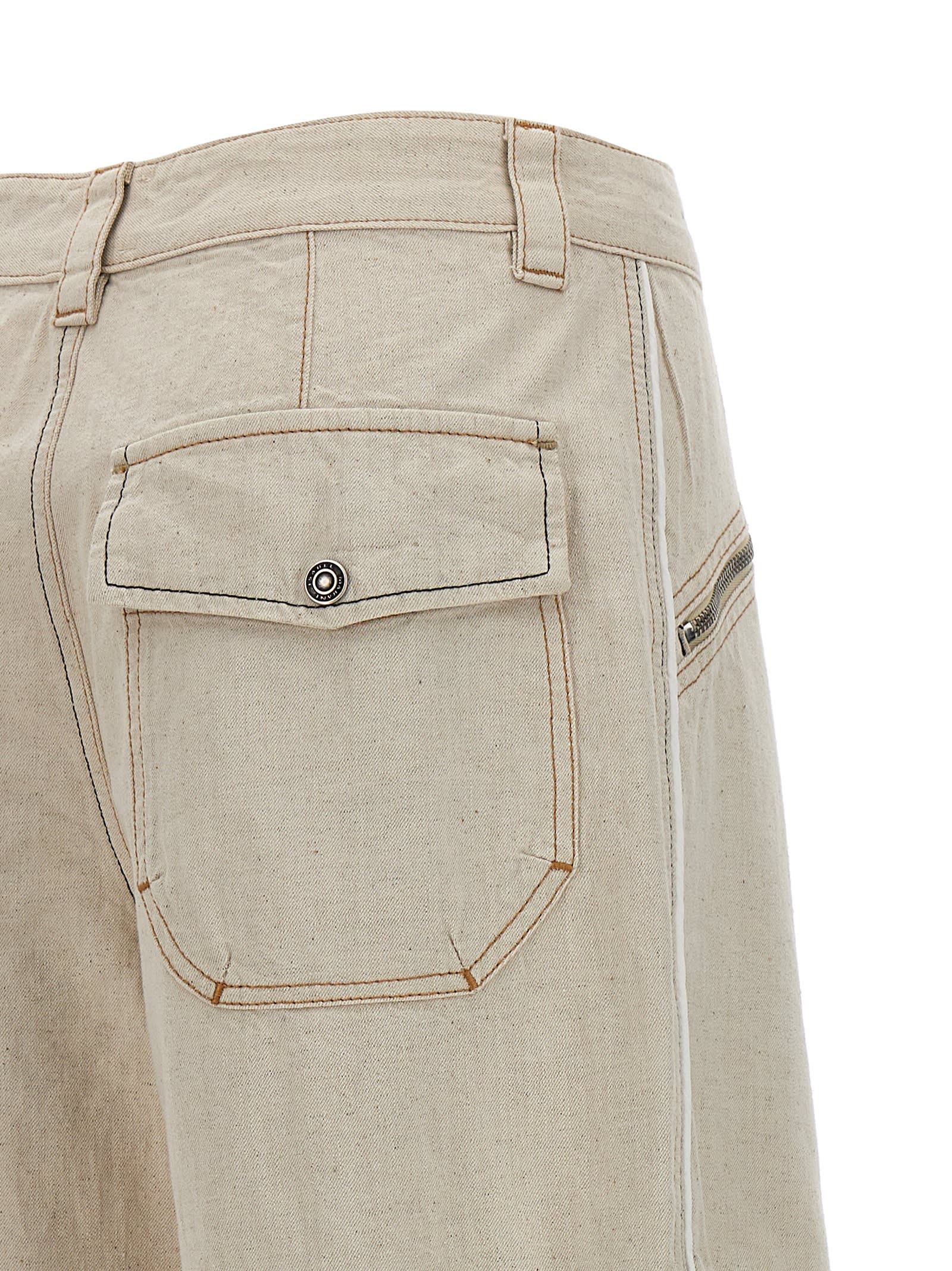 Isabel Marant Slim-cut Cargo Trousers In Beige