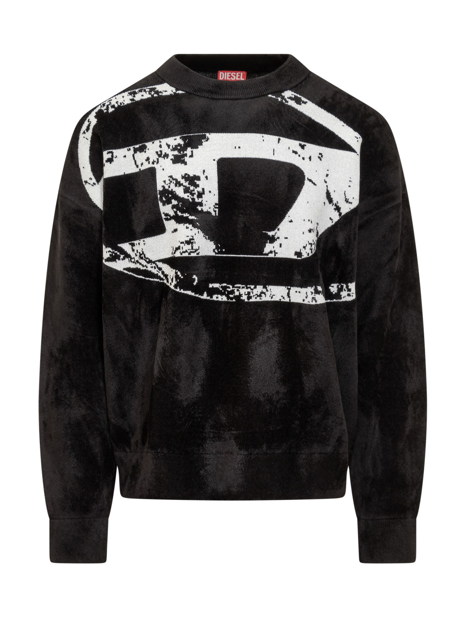 Diesel Relaxed-fit Black Sweatshirt With Graphic Design In Black