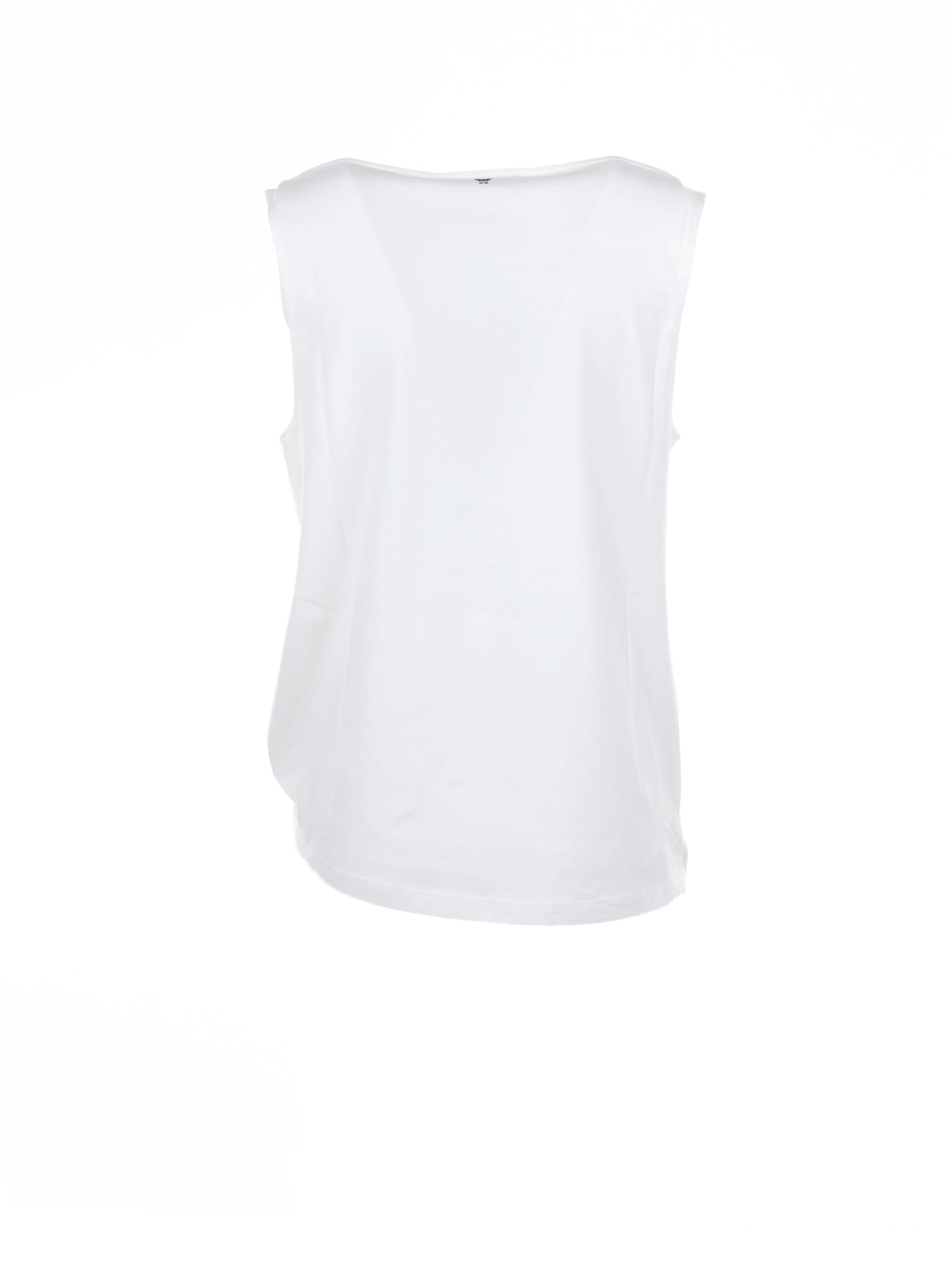 Shop Weekend Max Mara White Sleeveless Top In Cotton In Bianco