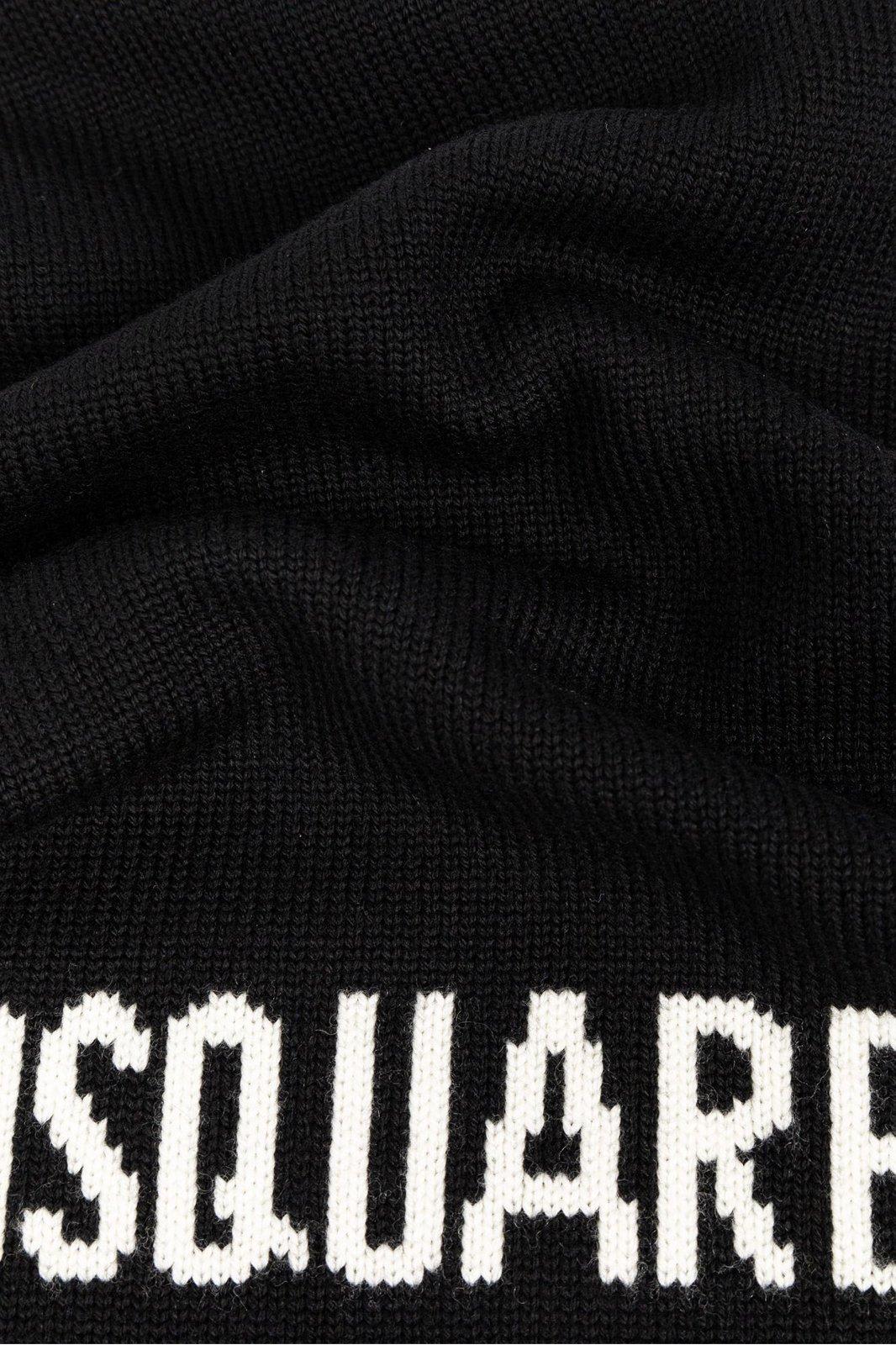 Shop Dsquared2 Logo-intarsia Scarf  In Black