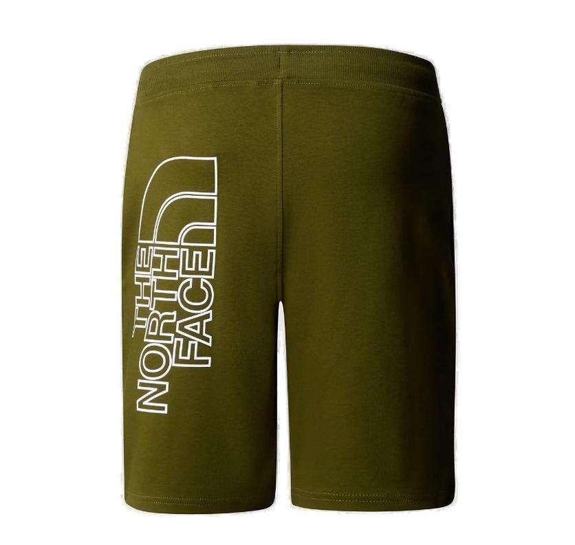 Shop The North Face Logo Printed Drawstring Shorts In Forest Olive