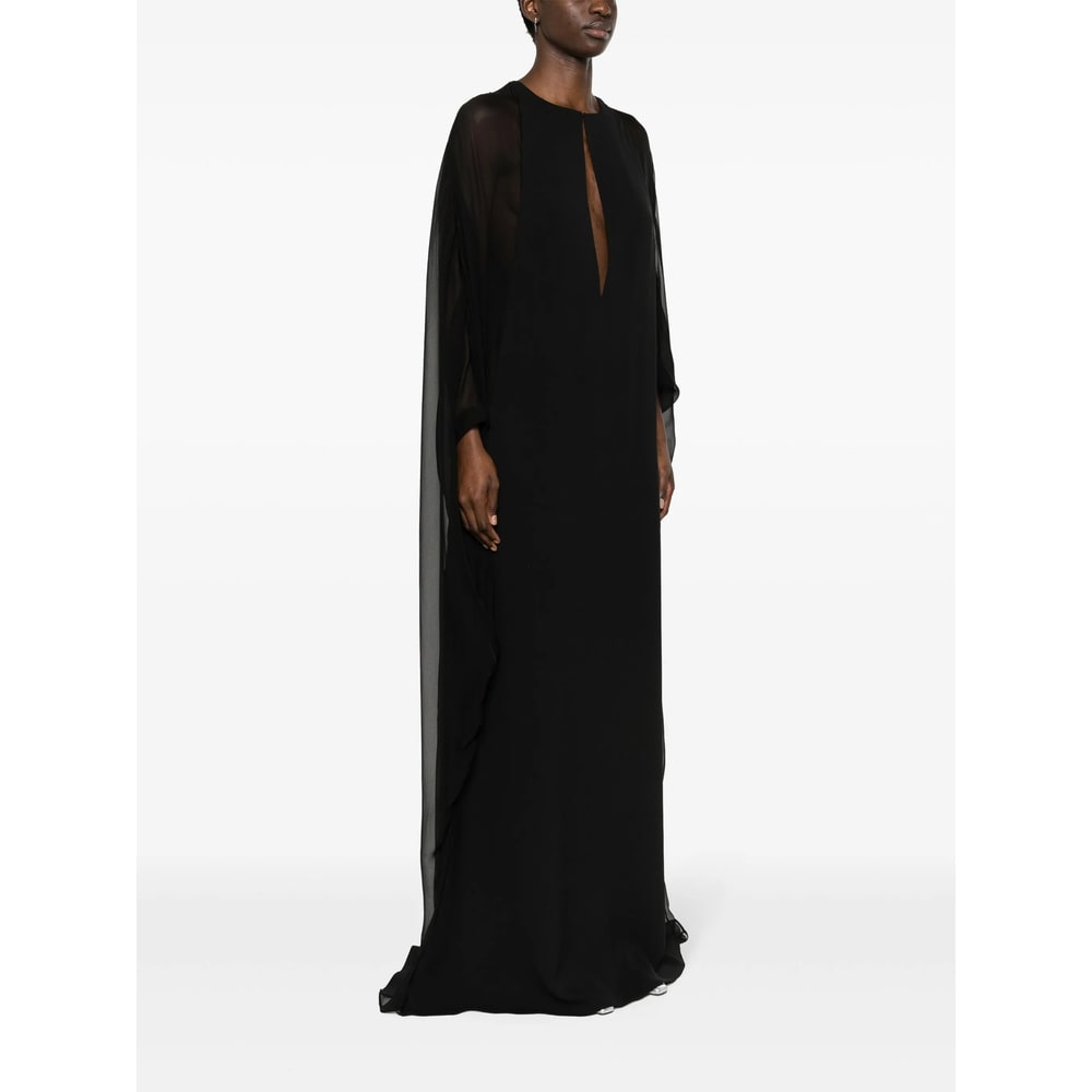 Tom Ford Semi-sheer-panelled Maxi Dress In Black