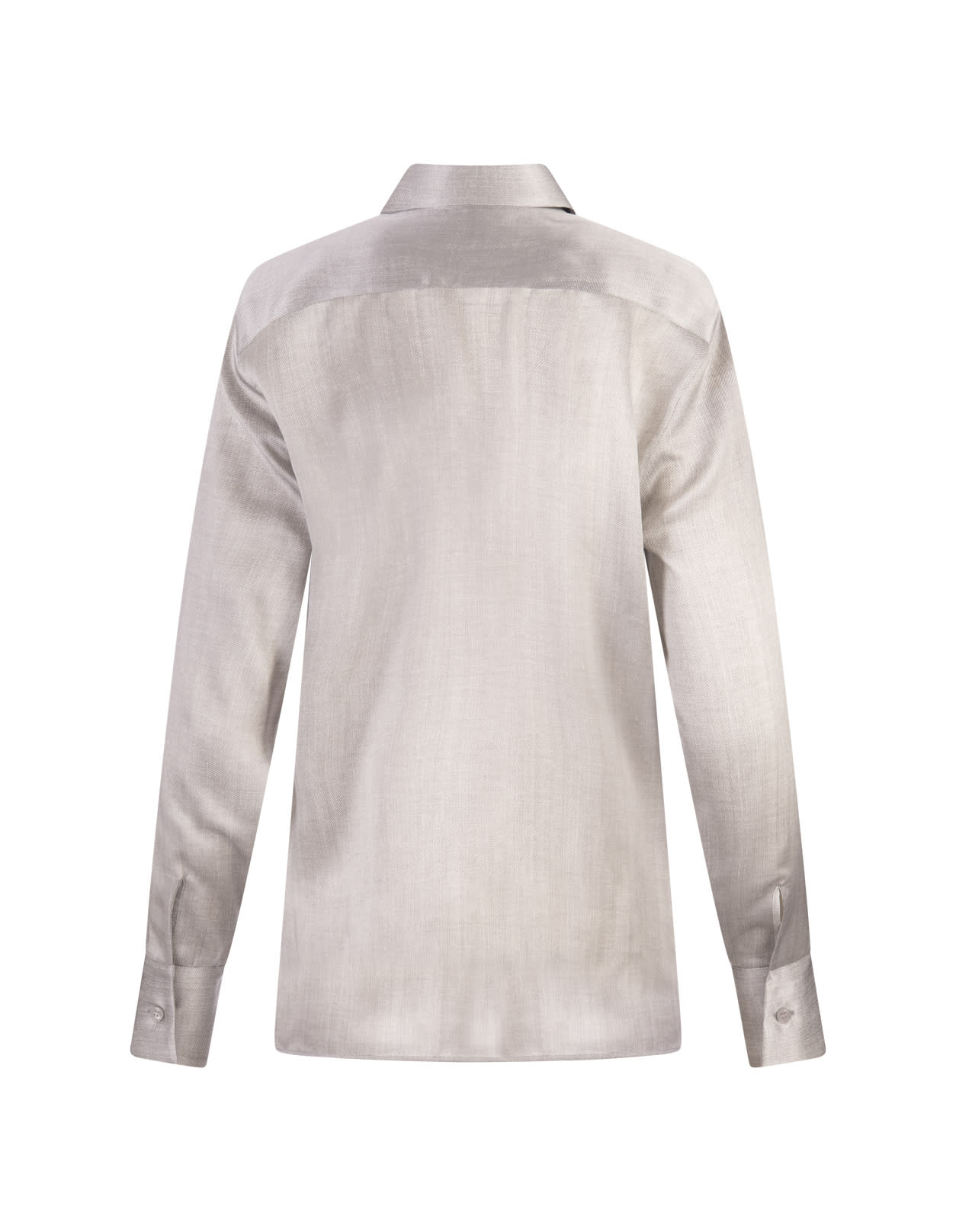 Shop Ermanno Scervino Grey Silk Shirt With Faded Effect