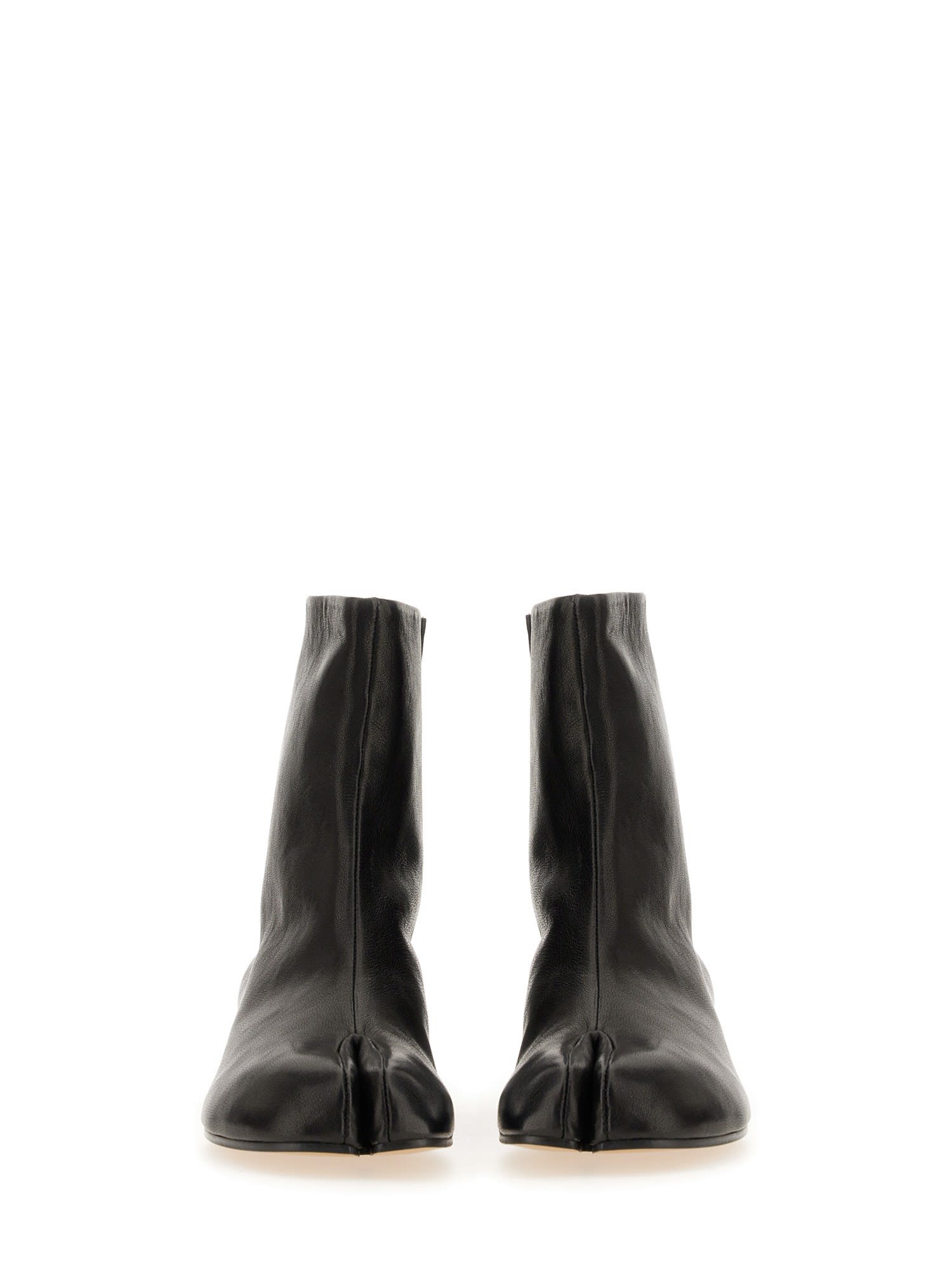 Maison Margiela Boots Tabi H30 En Cuir De Veau Vintage Noir In Brown