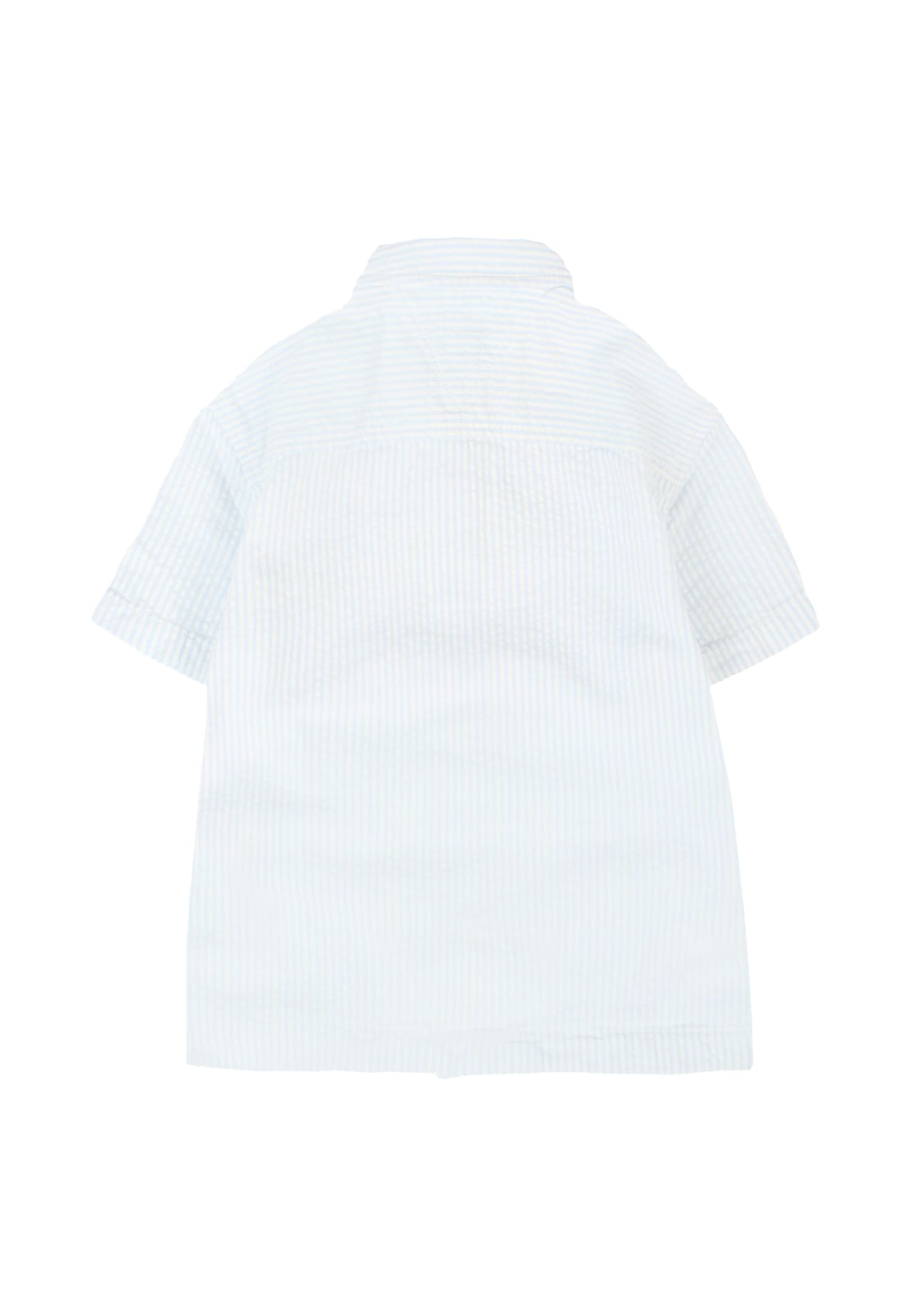 Tommy Hilfiger Light Blue Shirt For Boy With Flag In Blue